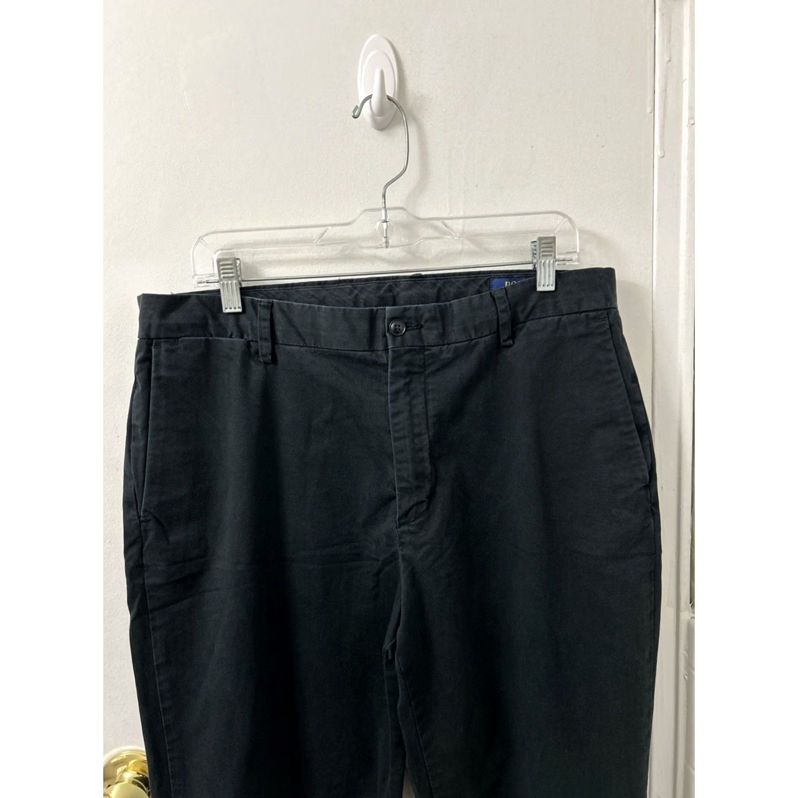 Polo Ralph Lauren VINTAGE? No — Polo Ralph Lauren Chino Pants Mens 35x30 Black YKK Stretch Classic Fit Trousers Size US S / EU 44-46 / 1 - 7 Thumbnail