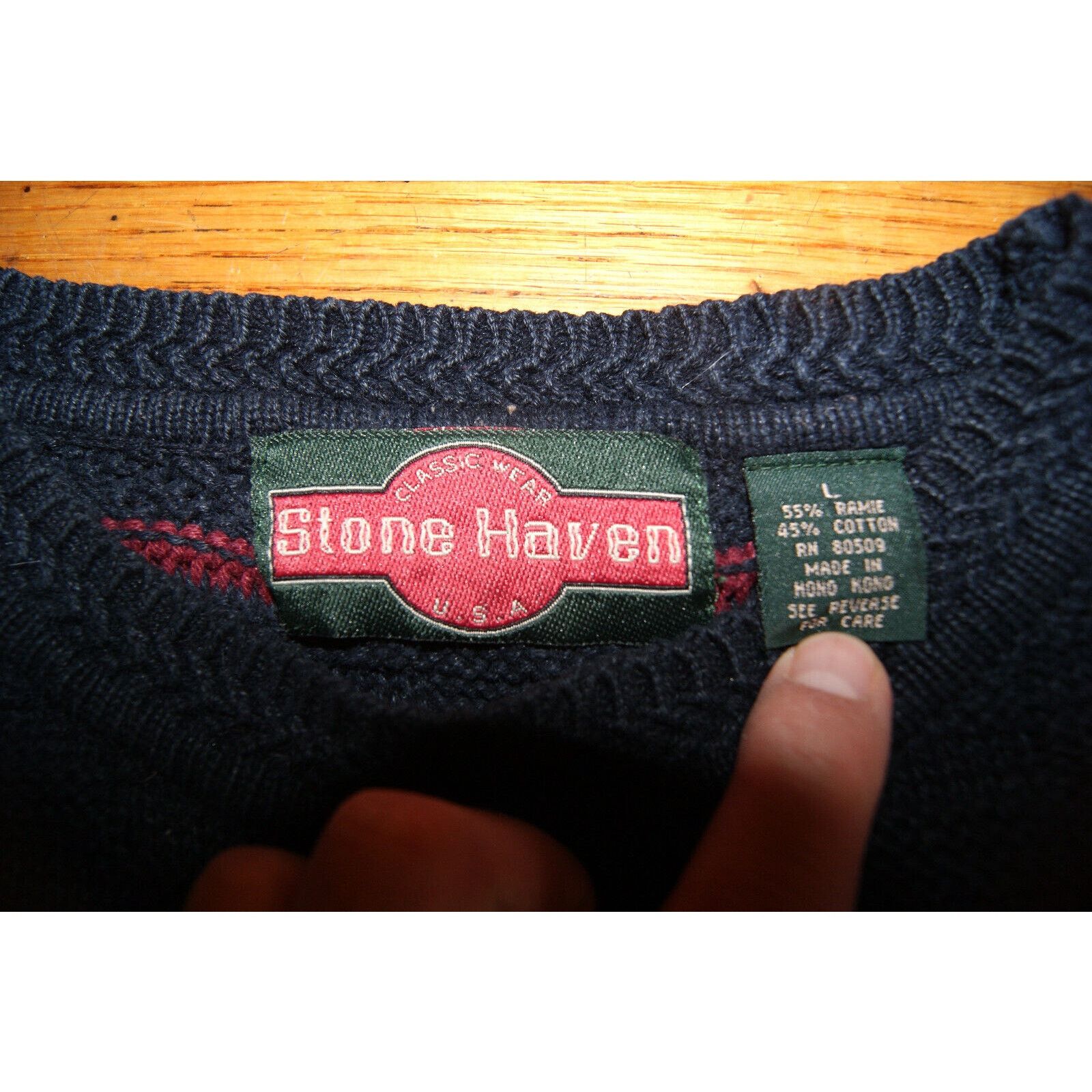 Other VTG Stone Haven Sweater Mens L Ramie Cotton Grandpa Grunge Size US L / EU 52-54 / 3 - 2 Thumbnail