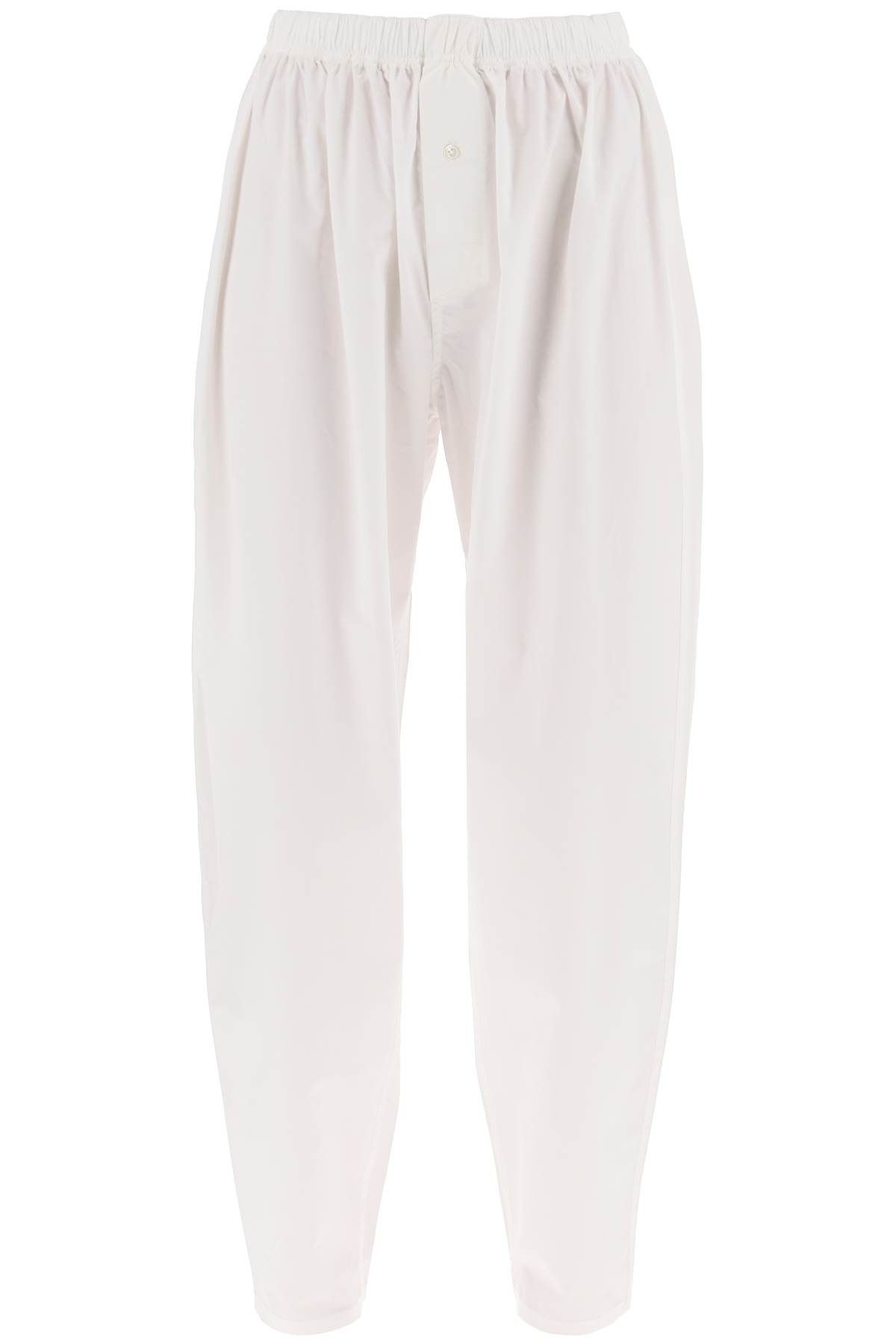 image of Interior NYC The Nicola Boxer Poplin Pants In in Bianco, Women's (Size 26)