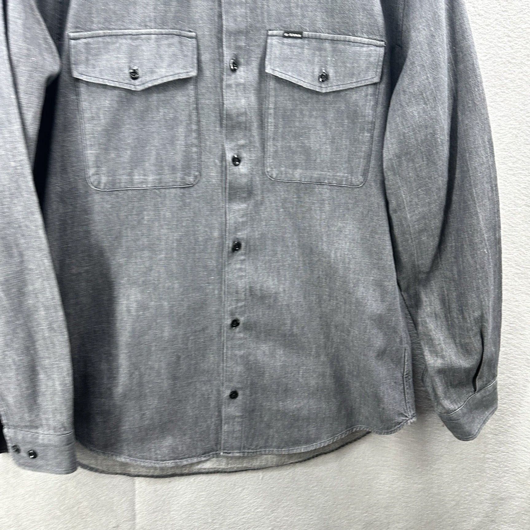 G-Star G-STAR Marine Slim Button-Up Shirt Men XL Long Sleeve Collared Gray Western Gorpcore Size US XL / EU 56 / 4 - 2 Thumbnail