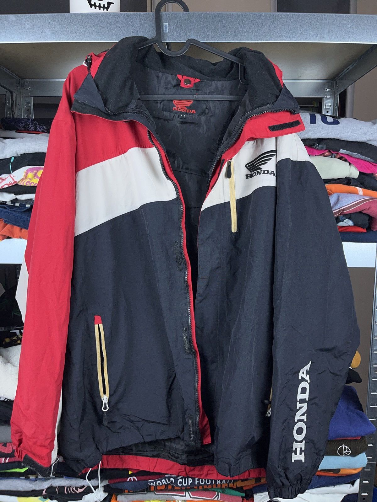 Honda × Japanese Brand Honda y2k racing moto style multi logo zip jacket vintage Size US L / EU 52-54 / 3 - 4 Thumbnail