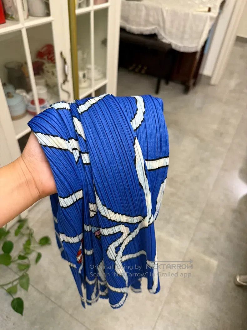 Issey Miyake Issey Miyake size:3 Blue Wave Straight - Leg Wide - Leg Pa Size 31" - 7 Thumbnail