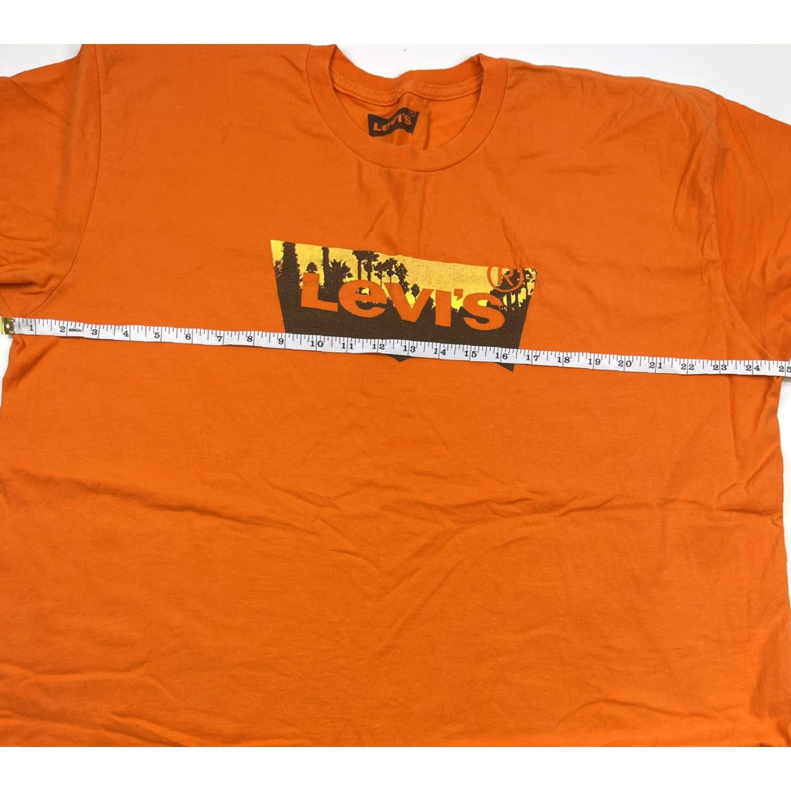 Levi's Levi's T-Shirt Shirt Mens 2XL Orange Spell Out Logo Short Sleeve Graphic Tee Crew neck Regular Fit Size US XXL / EU 58 / 5 - 4 Thumbnail