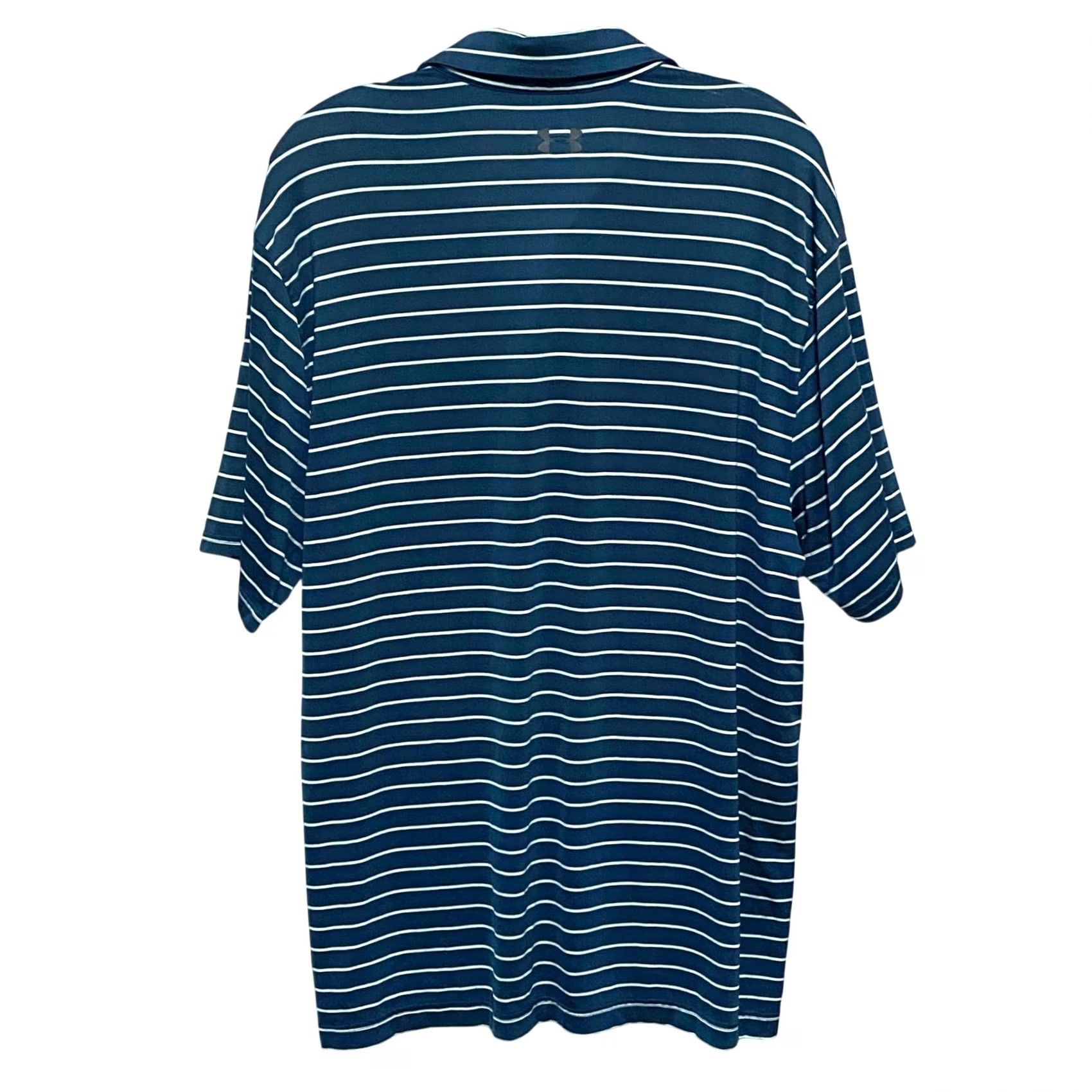 Under Armour Under Armour Polo Shirt Men L Blue Striped Playoff Polo Shirt Casual Golf Preppy Athleisure Shirt Mens Size US L / EU 52-54 / 3 - 3 Thumbnail