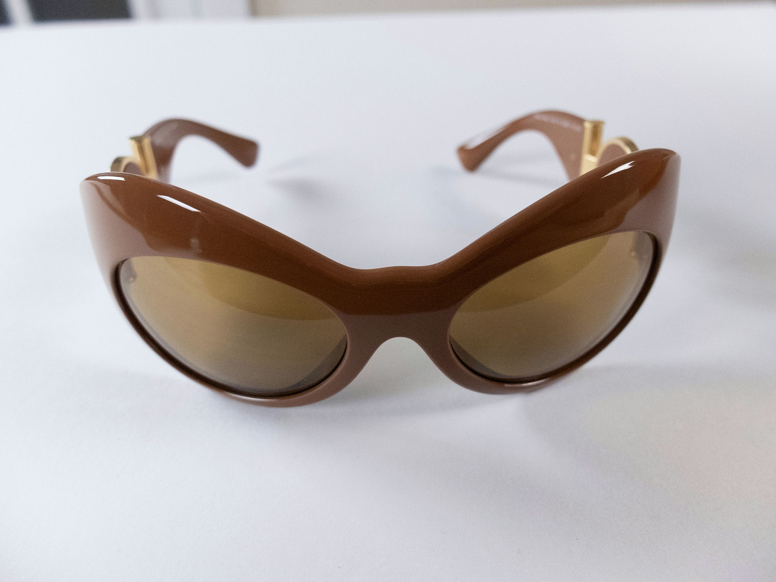 Versace VERSACE Medusa brown shield frame acetate sunglasses Size ONE SIZE - 6 Thumbnail