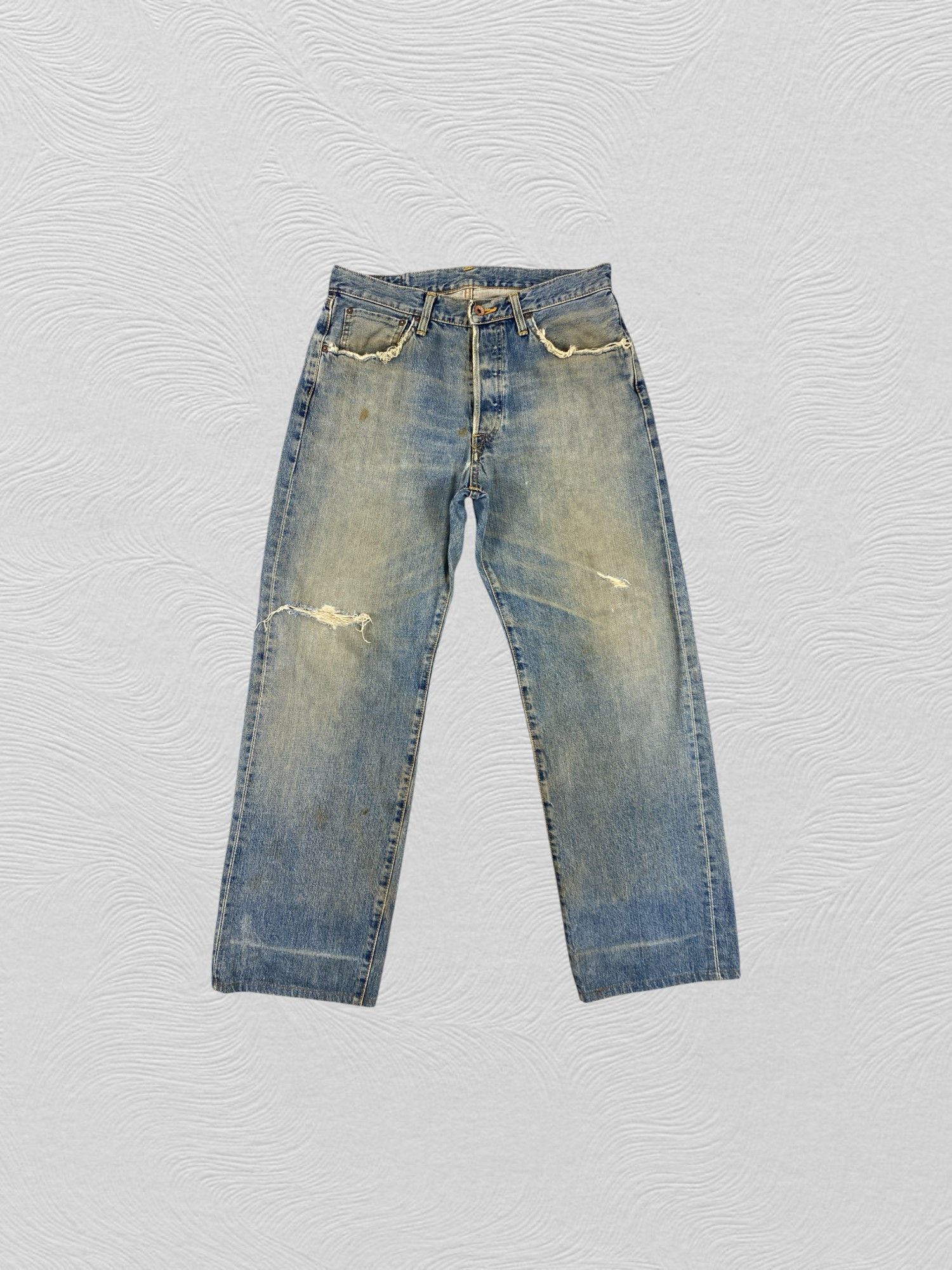 Edwin EDWIN 505X SELVEDGE FADED & RUSTY DISTRESSED DENIM-JN3565 Size US 32 / EU 48 - 1 Thumbnail