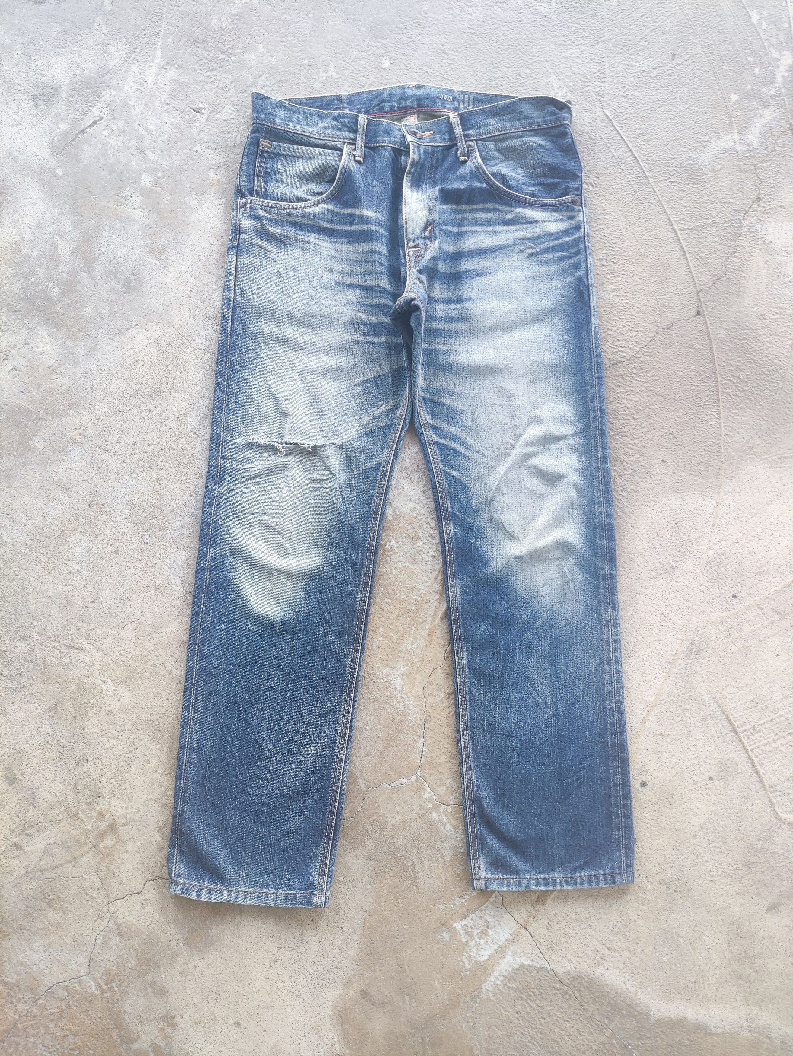 Edwin Vintage Edwin Distressed Faded Denim Pants Size US 35 - 1 Thumbnail