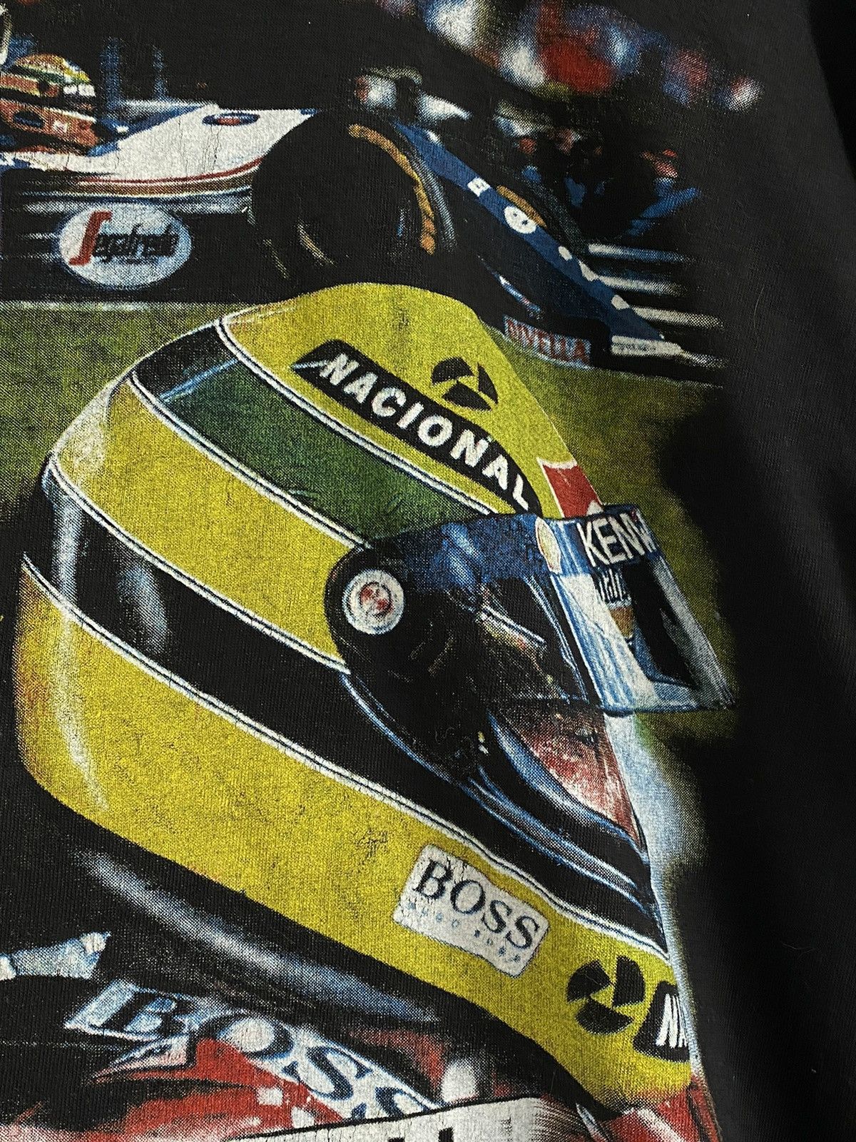Vintage Vintage Aryton Senna AOP Formula 1 Racing Memorial Tee Size US L / EU 52-54 / 3 - 5 Thumbnail