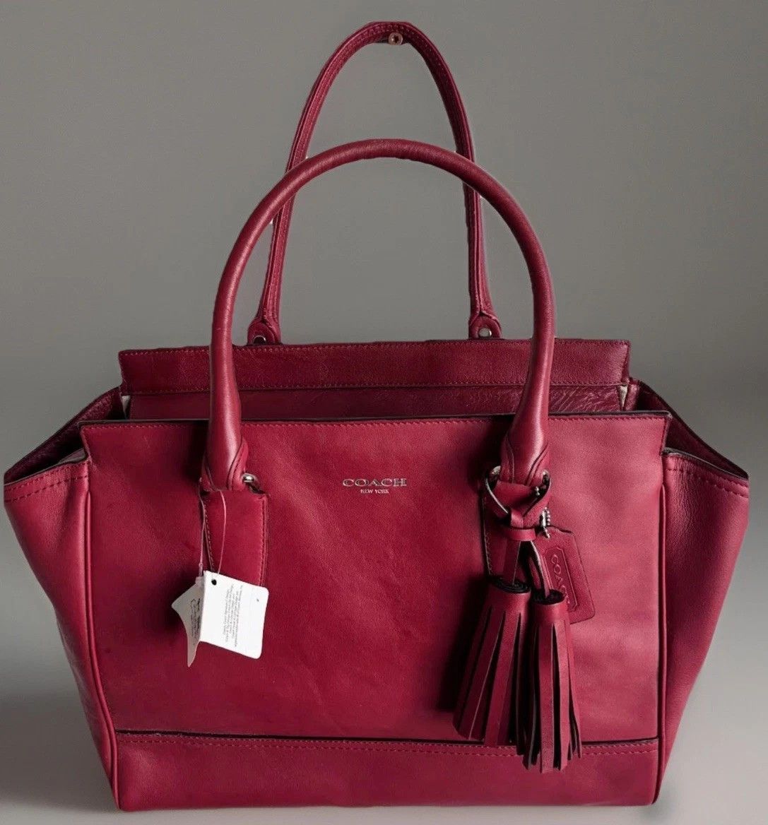 NWT Coach Red Leather Tote Bag – Classic City Style!