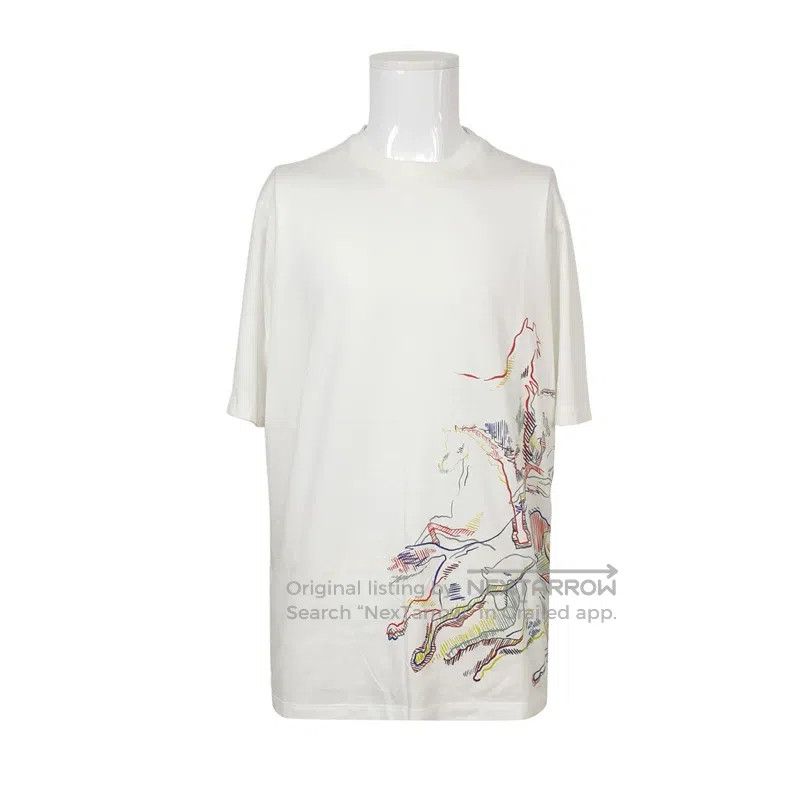 Hermes Hermes Pure Cotton Patterned Round Neck T-shirt Size US L / EU 52-54 / 3 - 1 Thumbnail