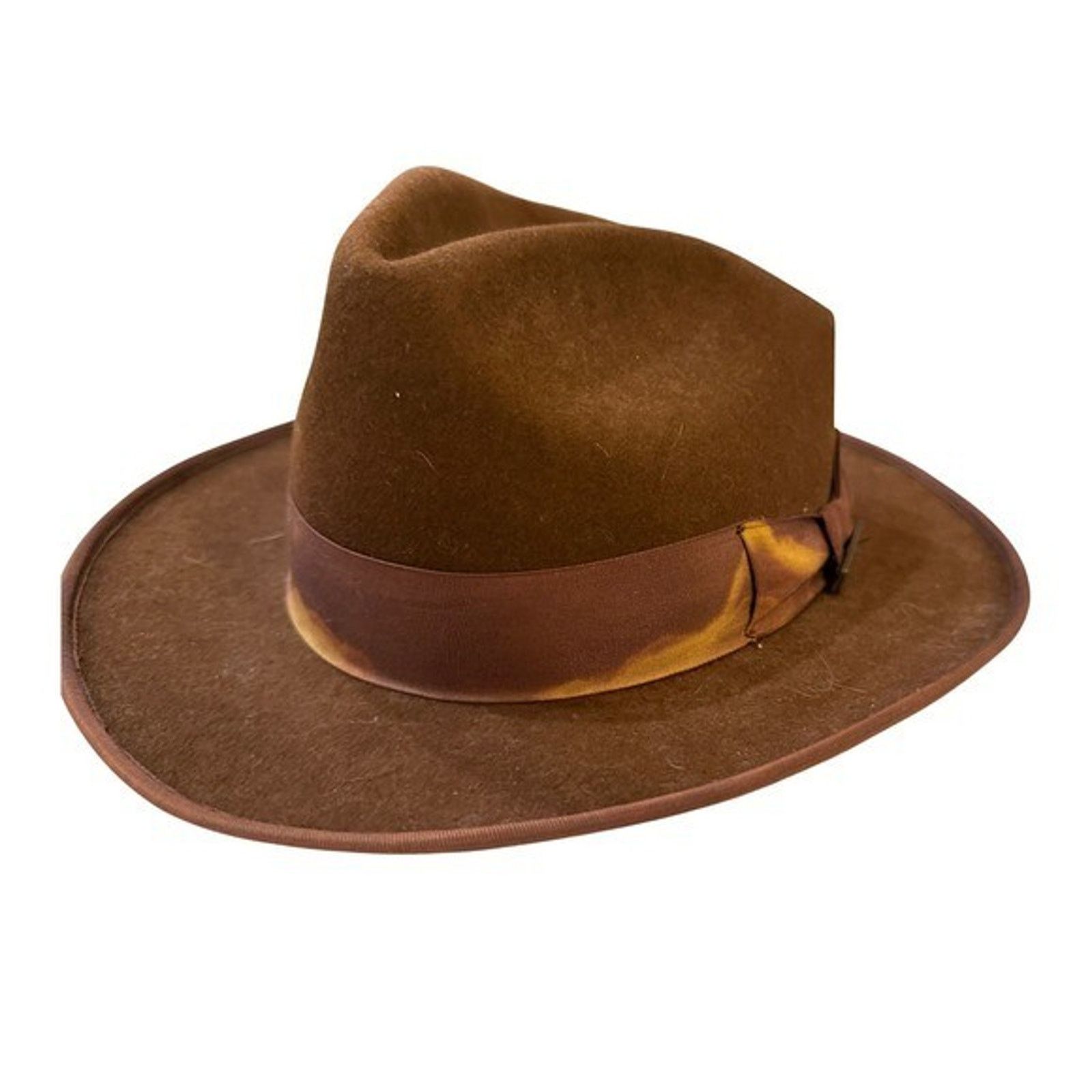 Vintage DelMonico Brown 100% Wool Fedora Wide Brim Timeless