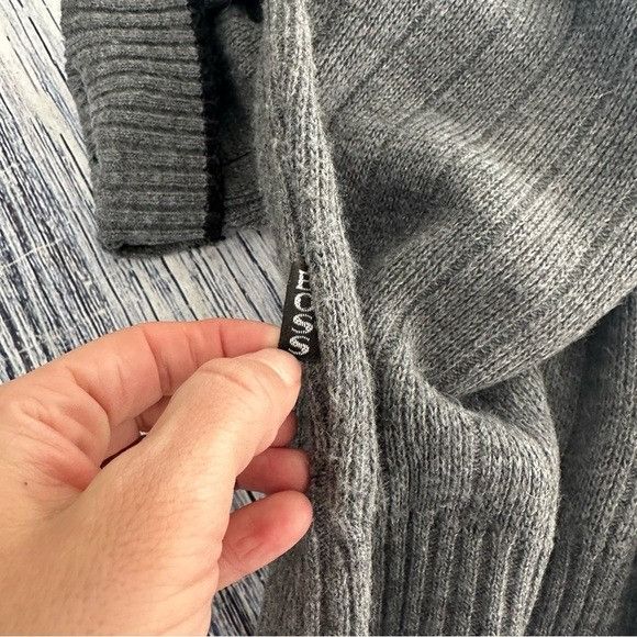 Hugo Boss Vintage Hugo Boss Ribbed Cotton Knit Gray Sweater Size US M / EU 48-50 / 2 - 5 Thumbnail
