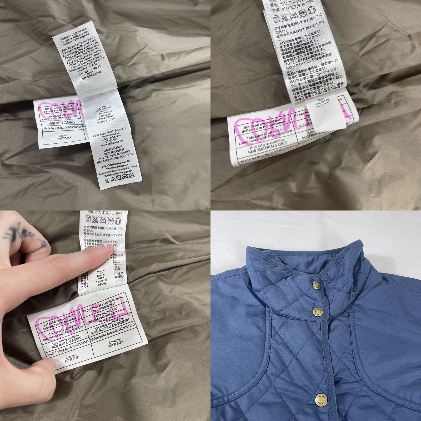 Eddie Bauer VINTAGE Eddie Bauer Women's XL Sportshop Long Jacket Quilted Navy Blue Coat Snap Button All Seasons Pockets Fall Winter Spring Mens Womens Girls Boys Size XL / US 12-14 / IT 48-50 - 10 Thumbnail
