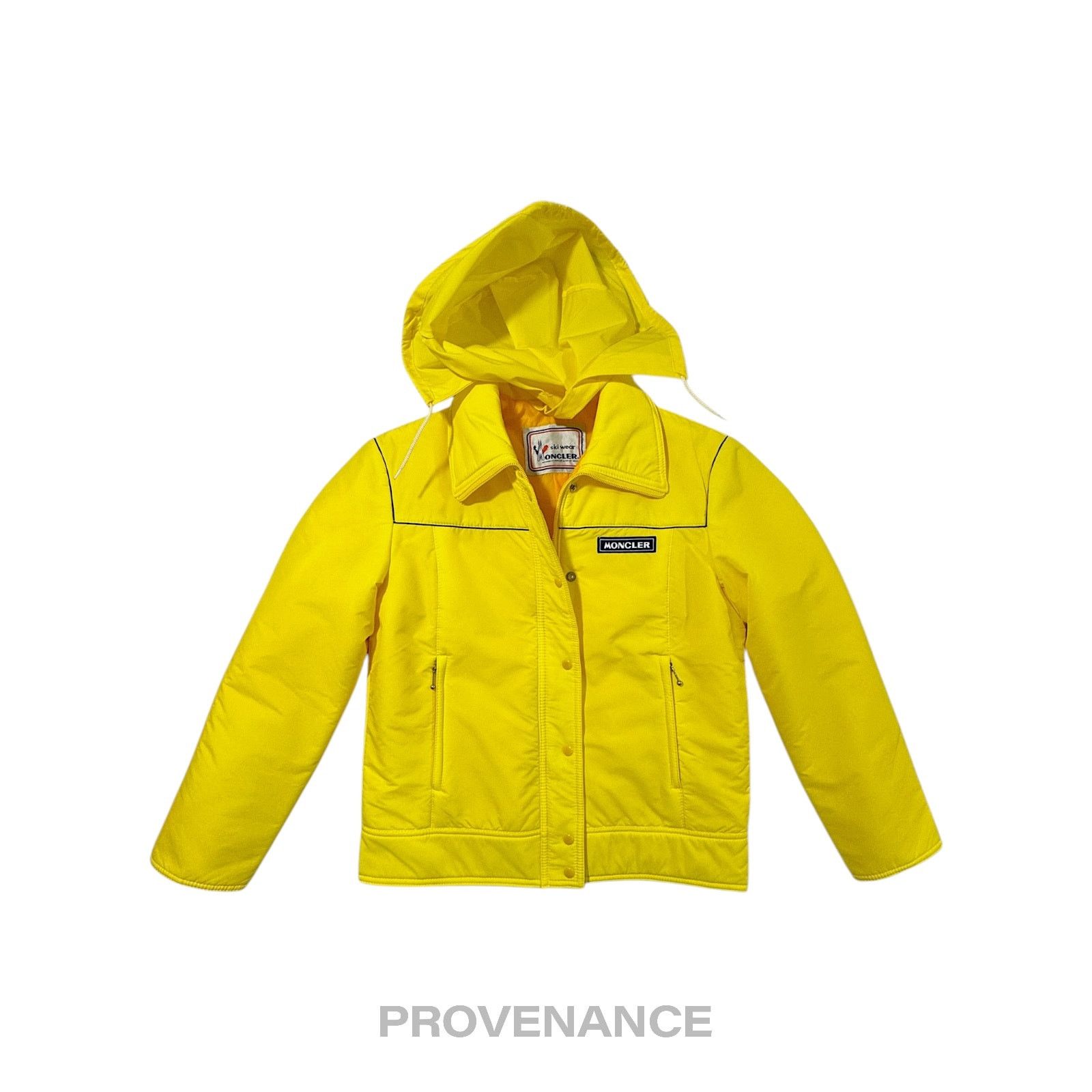 Moncler 🔴 Moncler Logo Light Ski Jacket Coat - Yellow L Hood Size US L / EU 52-54 / 3 - 5 Thumbnail