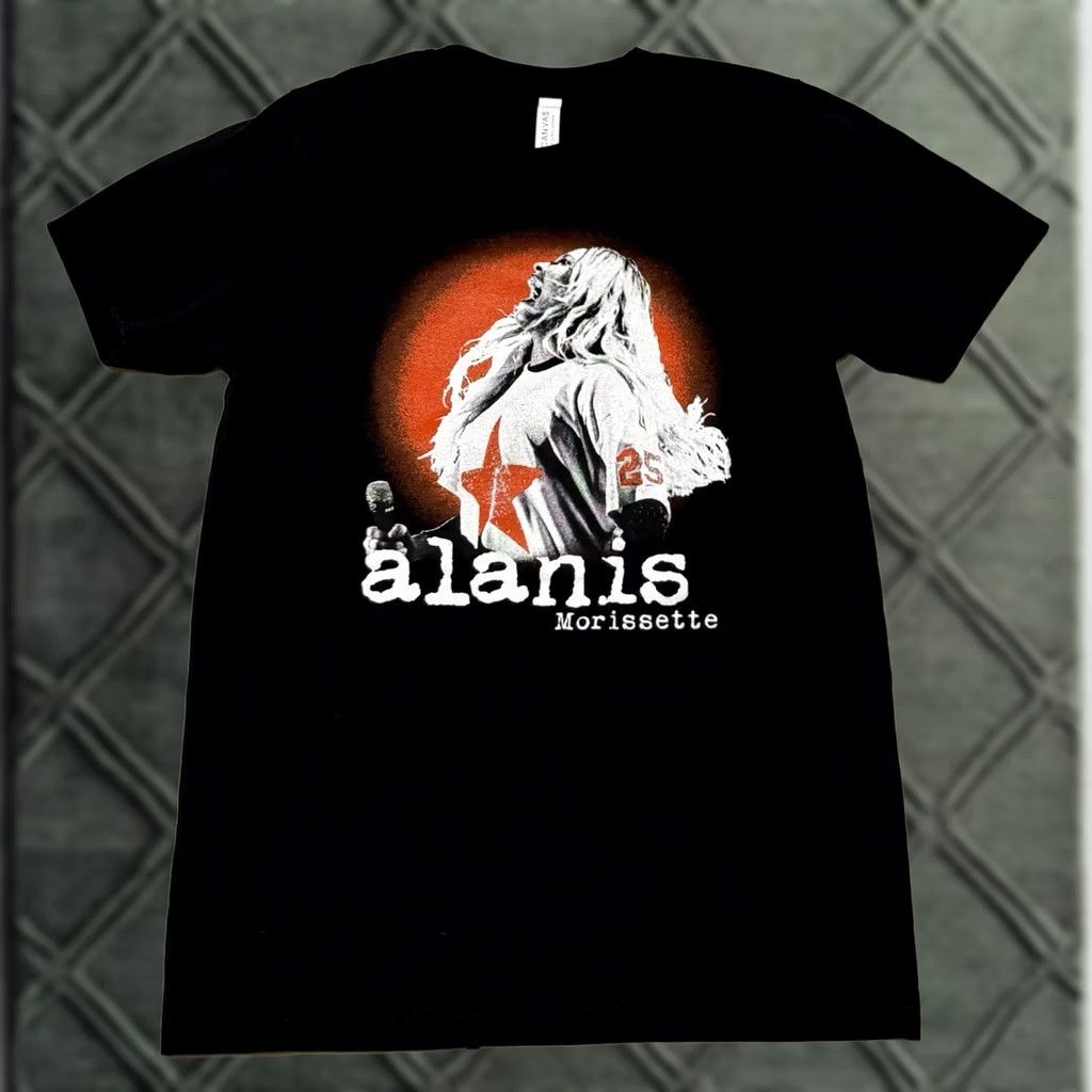 Vintage Alanis Morisette Tour Shirt M Black 90s Band Rock Graphic Print T-Shirt Bella + Canvas Unisex Adults Regular Short Sleeve Size US M / EU 48-50 / 2 - 1 Thumbnail