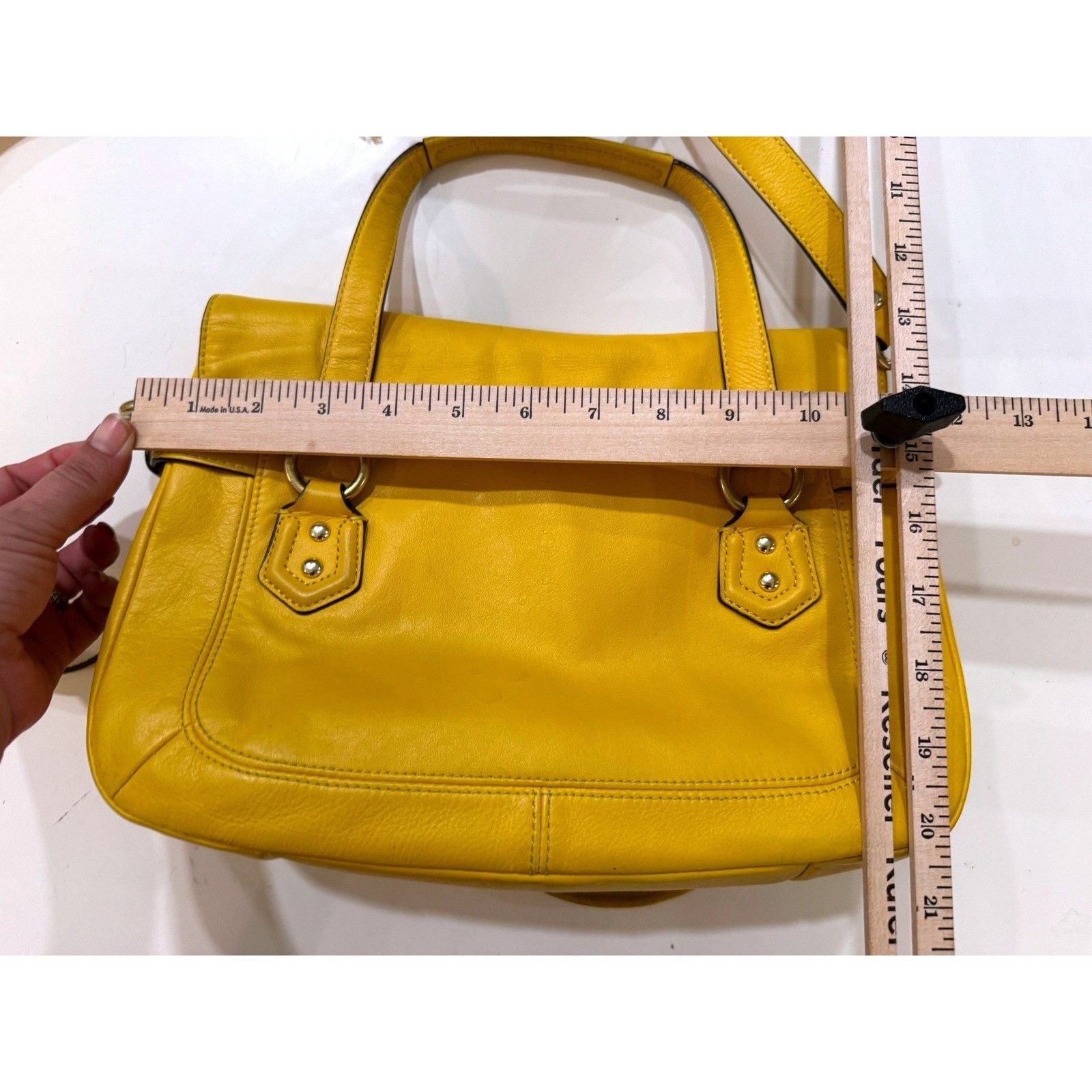 Coach Coach Campbell Satchel Yellow Leather Crossbody Buckle Y2K Size ONE SIZE - 14 Thumbnail