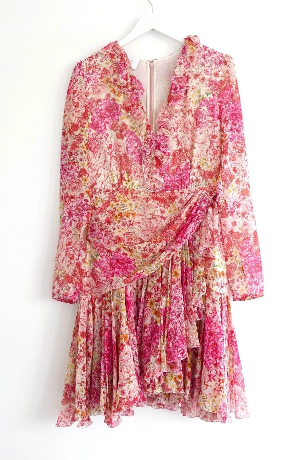 Giambattista Valli Giambattista Valli SS19 Pink Floral Silk Hyper Romance Dress Size M / US 6-8 / IT 42-44 - 1 Thumbnail