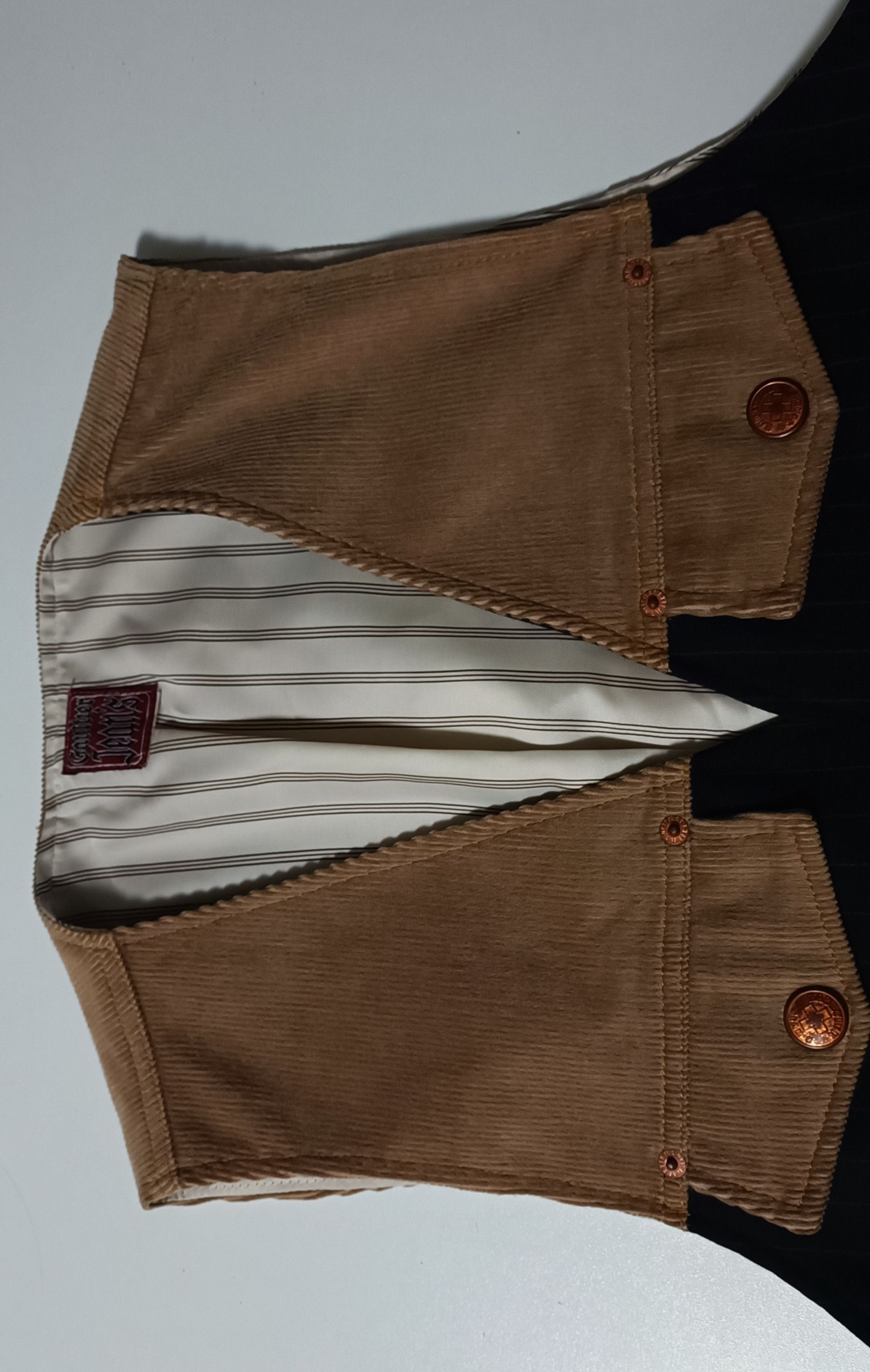 Jean Paul Gaultier 90's - Vest in courdoy and dark gray with stripes Size US S / EU 44-46 / 1 - 7 Thumbnail