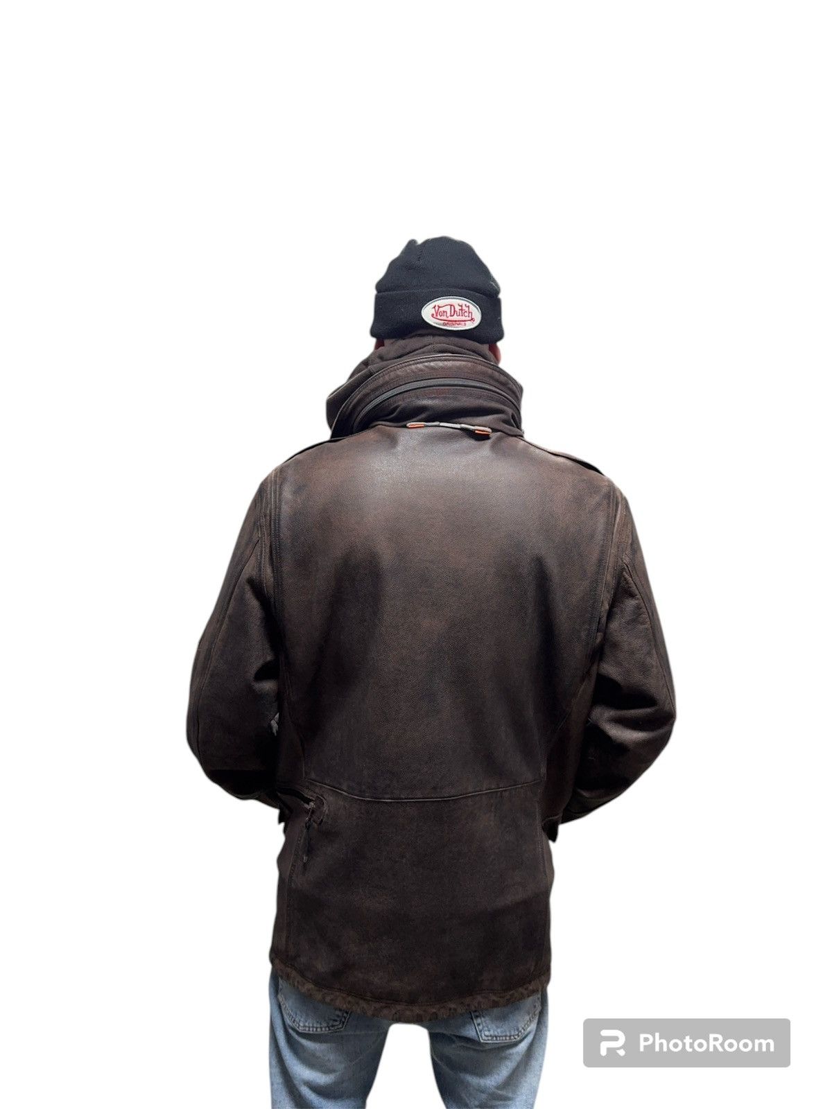 Parajumpers × Vintage Vintage Rare Parajumpers Distressed Real Leather Jacket Size US XL / EU 56 / 4 - 13 Thumbnail