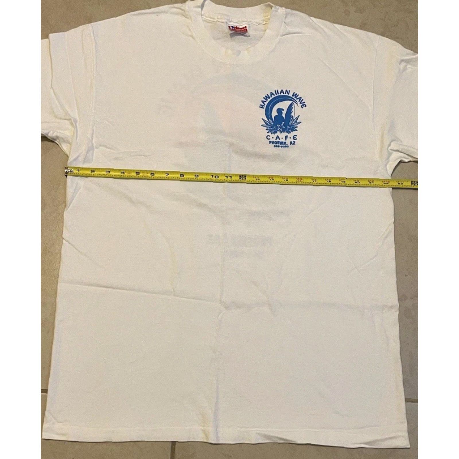 Vintage VINTAGE 90s Hawaiian Wave Cafe Phoenix Arizona Shirt XL White Surf Skate Grunge OP Men T-Shirt Pattern Striped Short Sleeve Single Stitch USA Size US XL / EU 56 / 4 - 7 Thumbnail