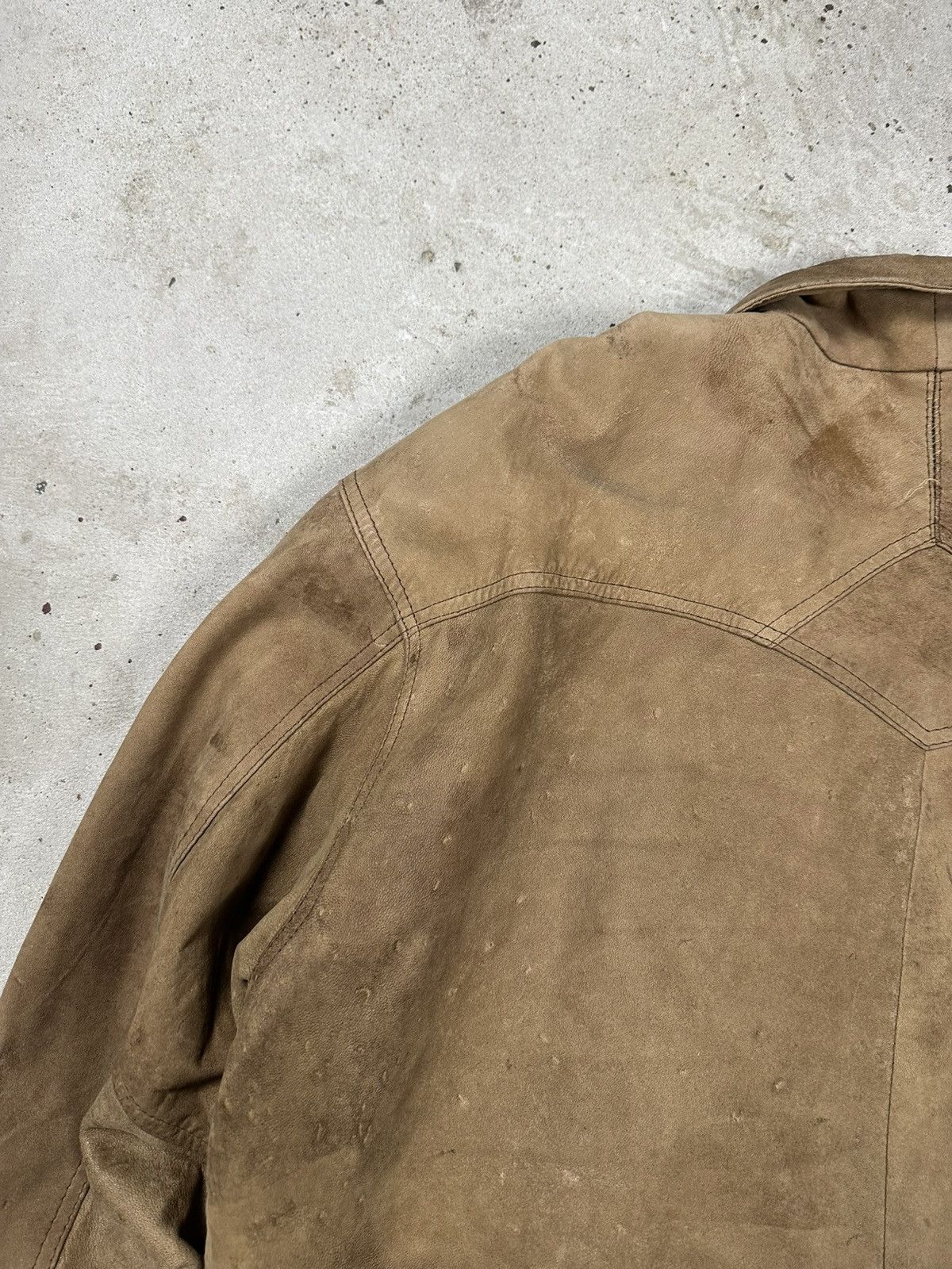 Genuine Leather × Vintage Vintage 90s Brown Distressed Utility Leather Bomber Jacket Size US L / EU 52-54 / 3 - 15 Thumbnail