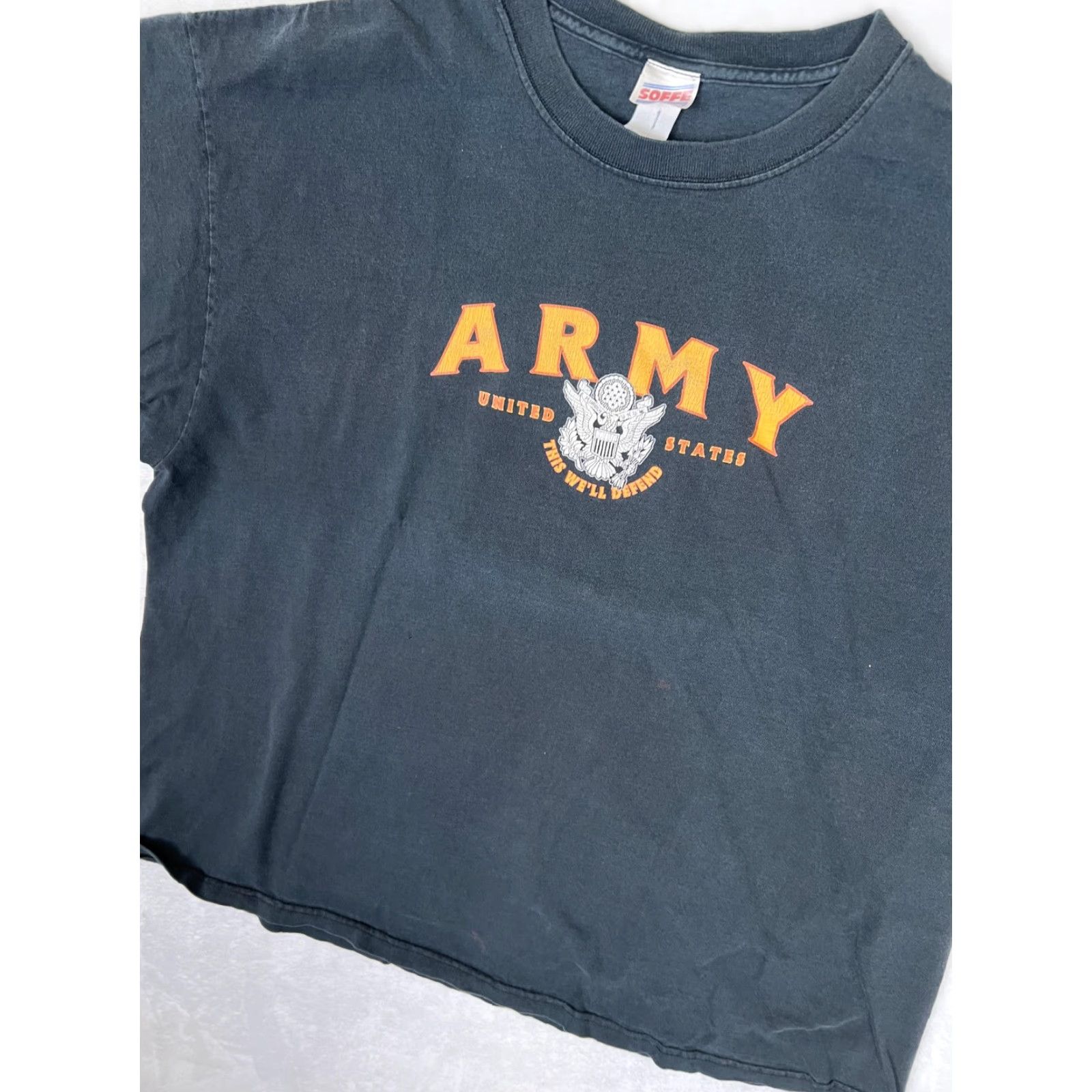 Soffe Vintage US Army T-Shirt Mens 2XL Black This We'll Defend Eagle Graphic Y2K Soffe Shirt Mens 2XL Black Army Graphic Print Crew Neck Short Sleeve Size US XXL / EU 58 / 5 - 6 Thumbnail