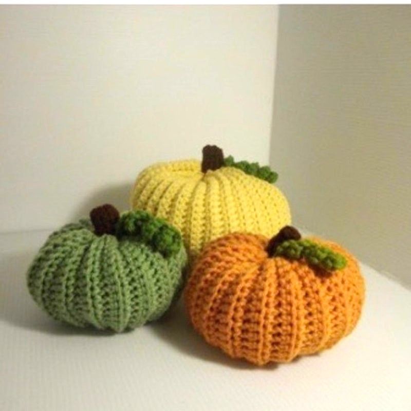 Handmade NWT Handmade Crocheted Pumpkin Set of 3 by Dawny Size ONE SIZE - 1 Thumbnail