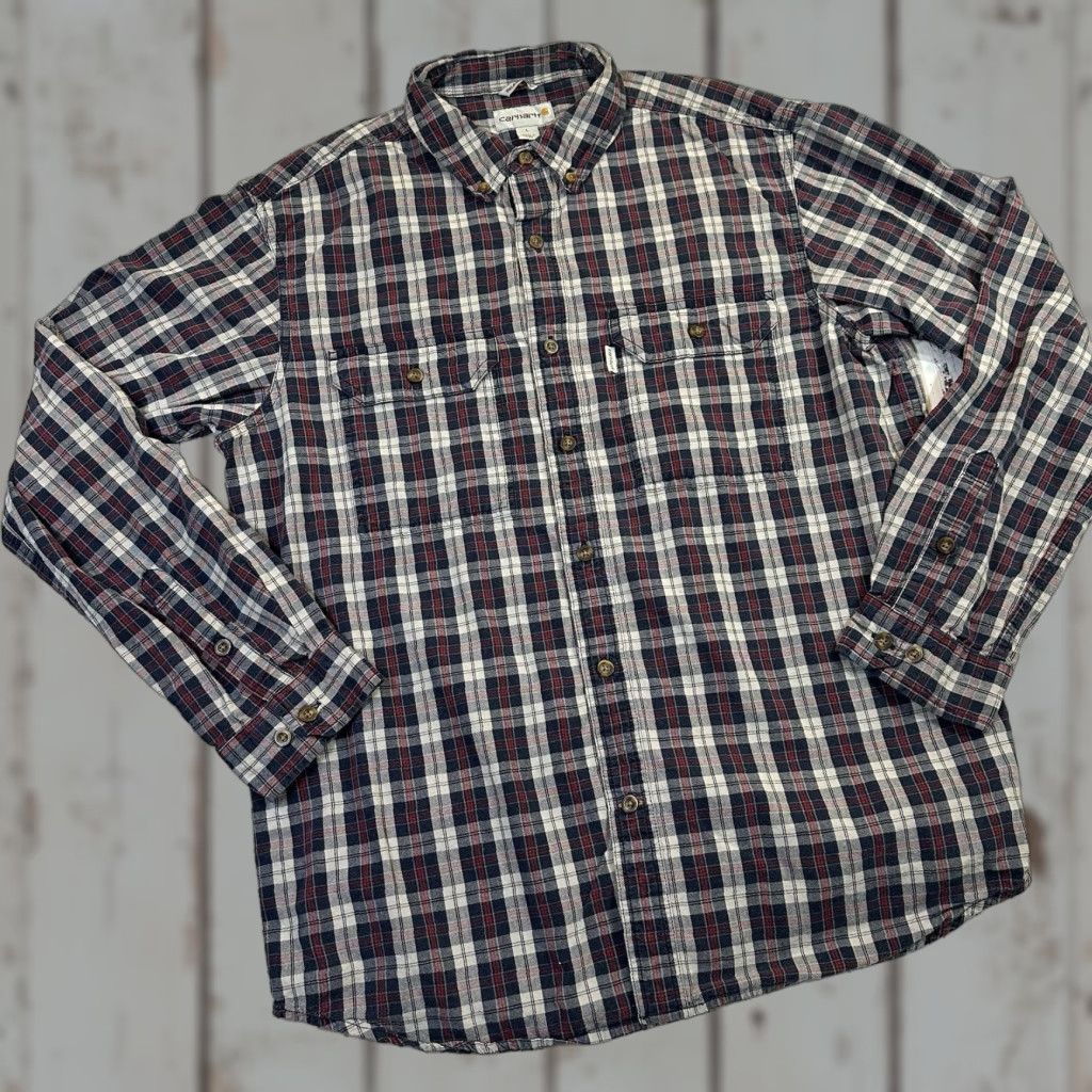 Carhartt Carhartt Plaid Relaxed Long Sleeve Button-Down Shirt Mens Large Black Cotton Workwear 2016 Size US L / EU 52-54 / 3 - 1 Thumbnail