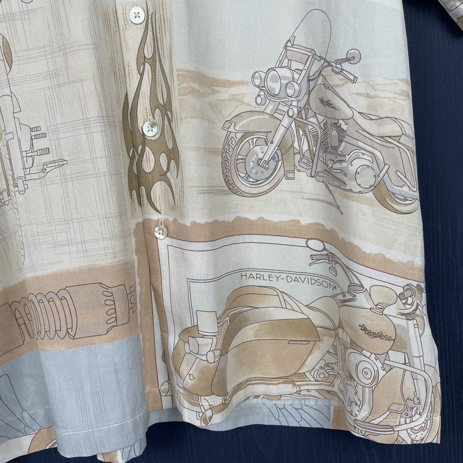 Harley Davidson × Japanese Brand × Vintage 🇺🇸HARLEY-DAVIDSON Aloha Shirt Size US M / EU 48-50 / 2 - 4 Thumbnail