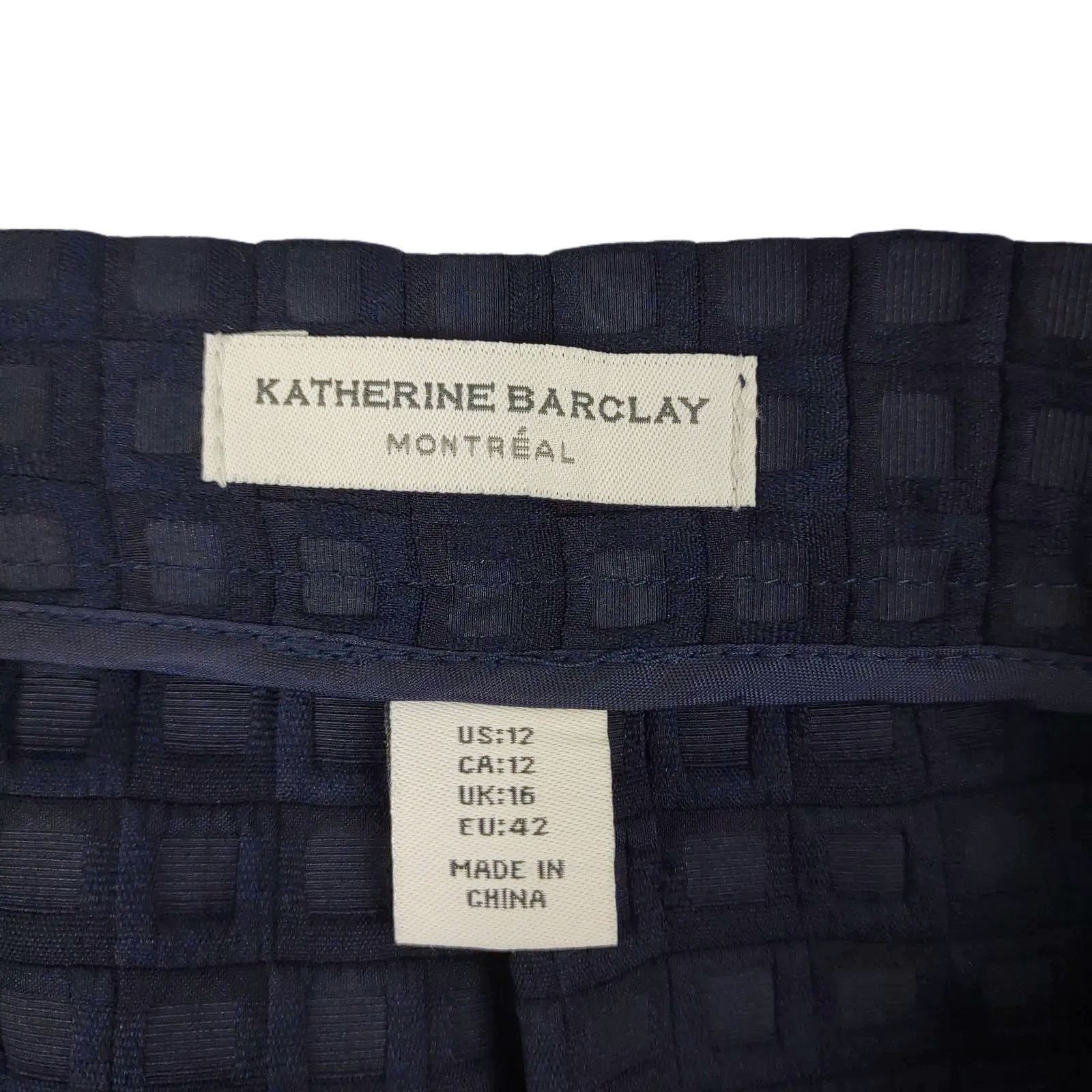 Other KATHERINE BARCLAY Montreal Navy Waffle Textured Mini Skirt Size 34" / US 12 / IT 48 - 3 Thumbnail