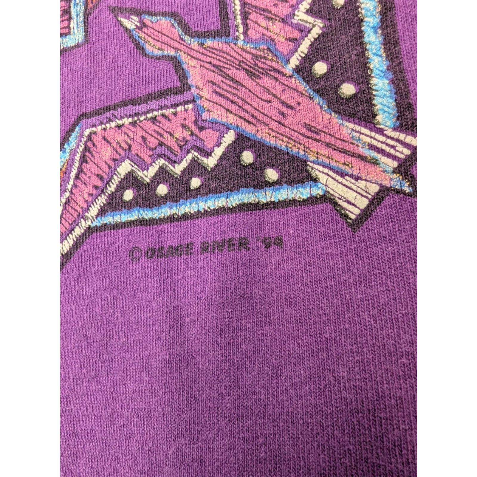 Vintage VINTAGE Red Willow Shirt Mens 90s Purple Cotton 1990s Branson Missouri 90s Single Stitch Crew Neck Short Sleeve Medium X-Large?? Size US M / EU 48-50 / 2 - 6 Thumbnail
