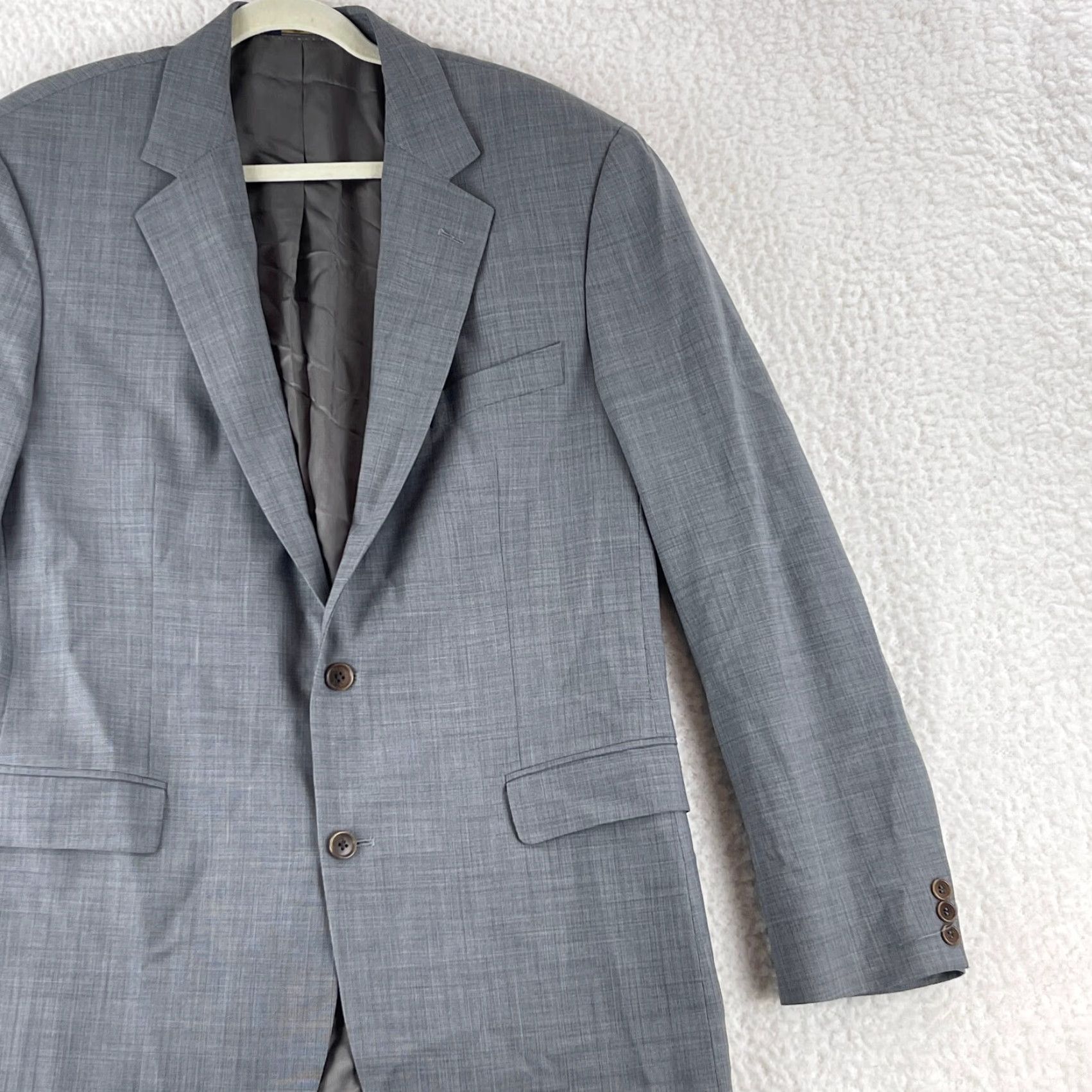 Brooks Brothers Brooks Brothers Blazer Mens Size 42L Gray Wool Suit Jacket Notch Lapel Single-Breast 2-Button Size 42R - 3 Thumbnail
