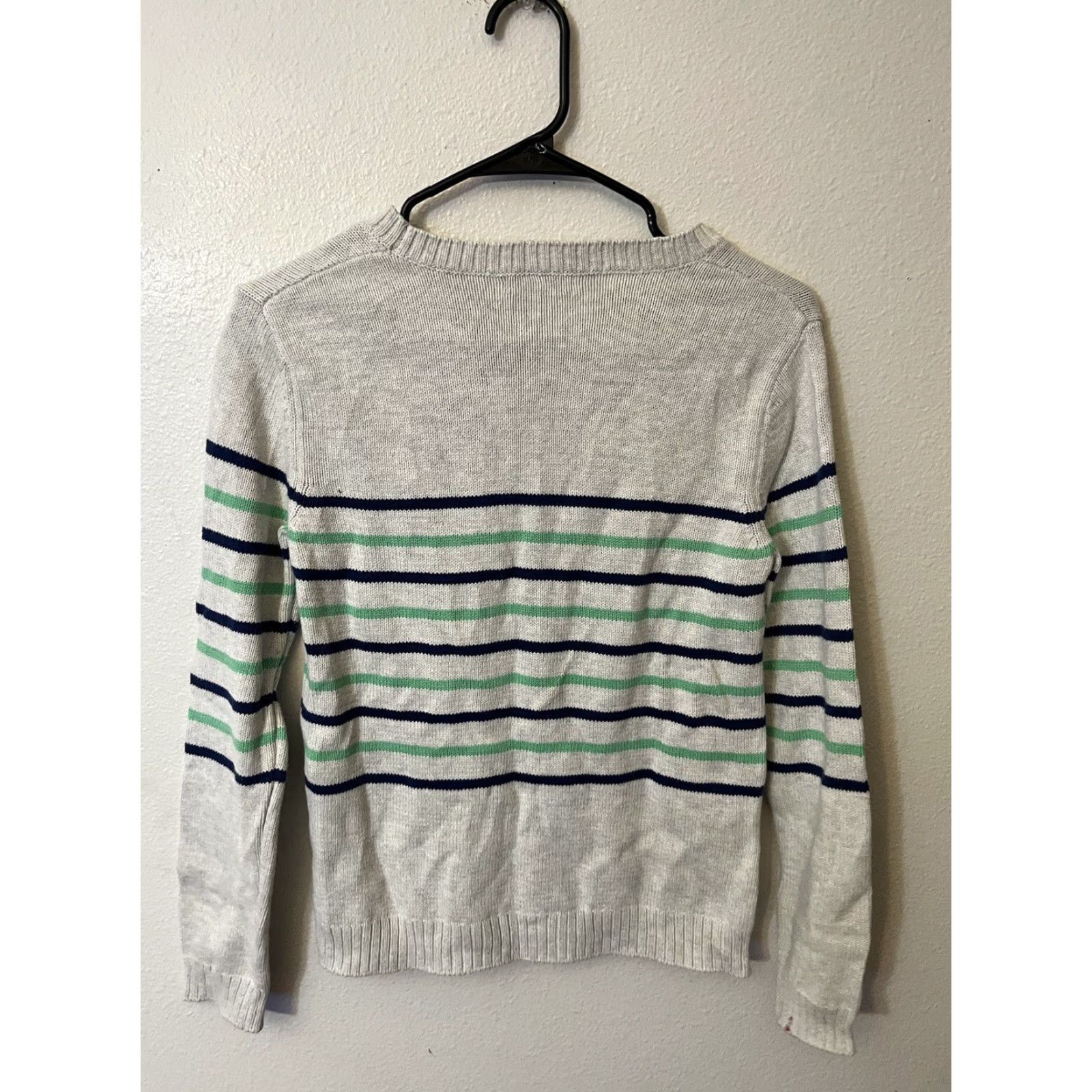 Gap VINTAGE Gap Sweater Women's Oversized Long Sleeve Round Neck Striped Size Small Gray Size S / US 4 / IT 40 - 2 Thumbnail