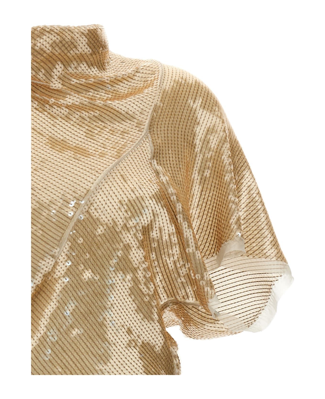 Rick Owens o1y0126 Silk T-Shirt in Sand Size M / US 6-8 / IT 42-44 - 3 Thumbnail