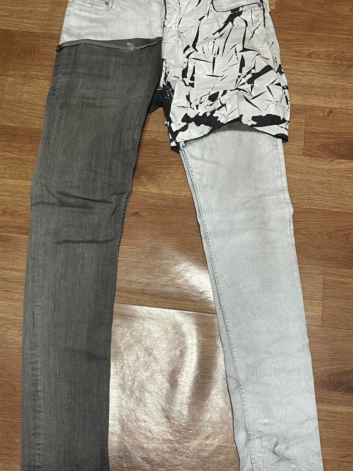 Rick Owens Rick Owens 20ss wax Denim pants splash-ink skinny jeans -DMC Size US 32 / EU 48 - 1 Thumbnail