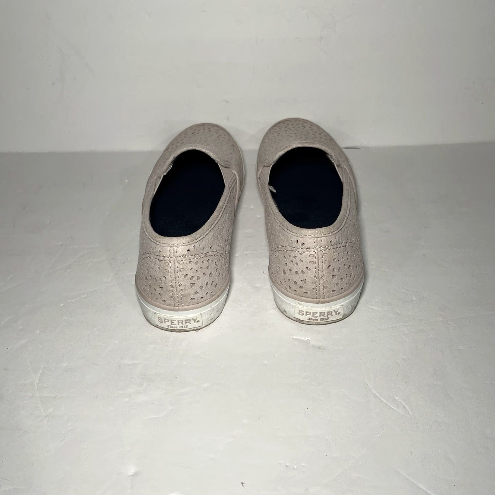 Sperry Sperry Seaside Perforated Leather Slip-On Sneakers Lilac sz 8 Women Fashion Sneakers Slip-On Leather M Shoes Lilac Sperry STS83504 Womens Size US 6 / IT 36 - 4 Thumbnail
