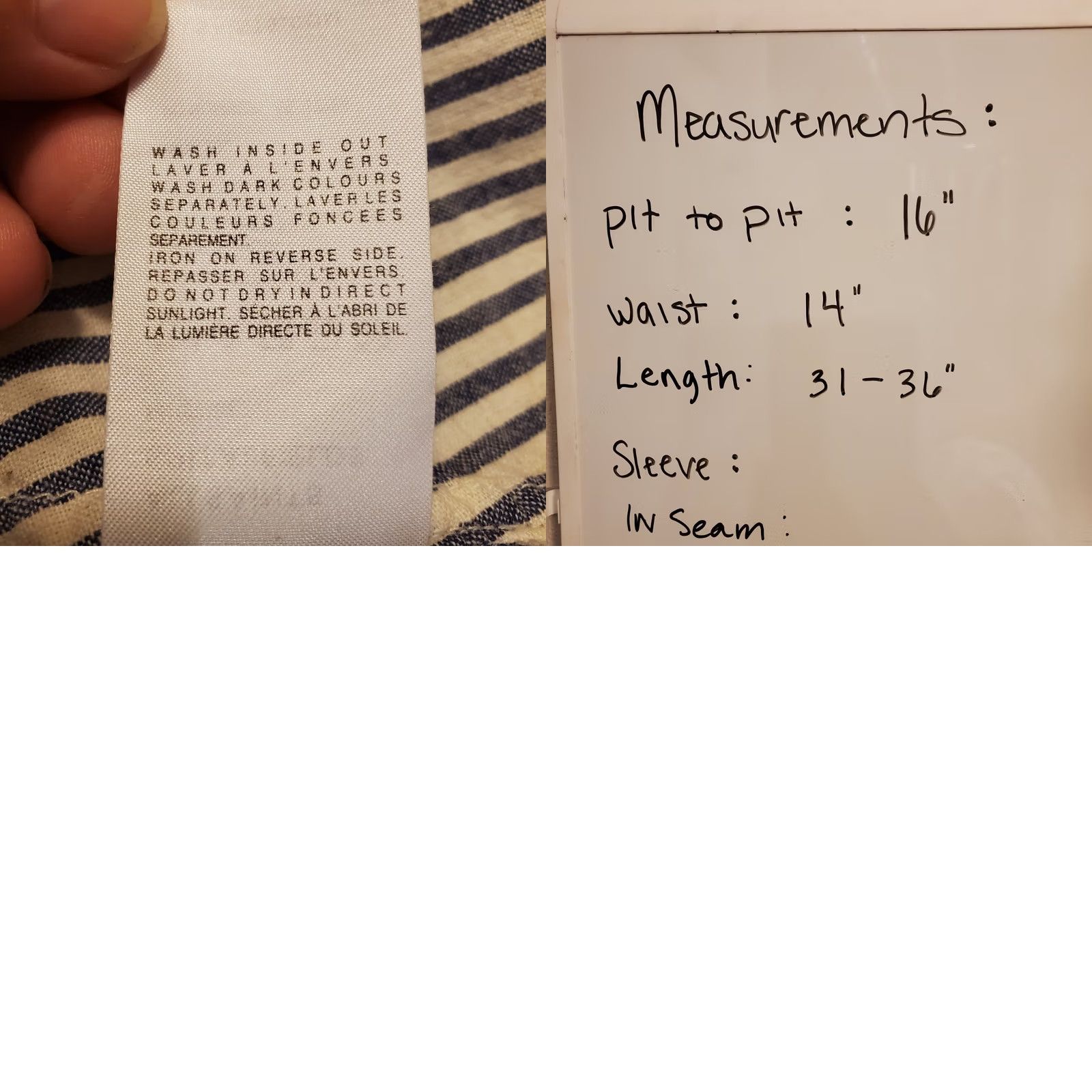 Allsaints All Saints Celestina Linen Wrap Dress Sz 8 Blue And Cream Ticking Strip *READ Size M / US 6-8 / IT 42-44 - 10 Thumbnail