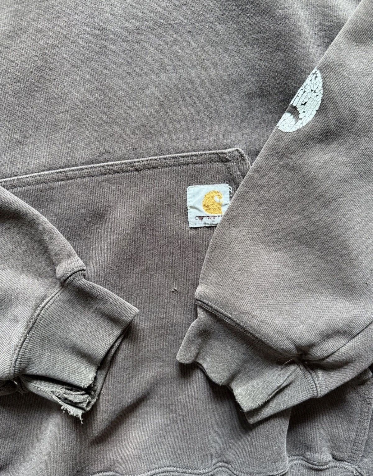 Carhartt Carhartt Hoodie Brown Sz L *Distressed Size US L / EU 52-54 / 3 - 2 Thumbnail