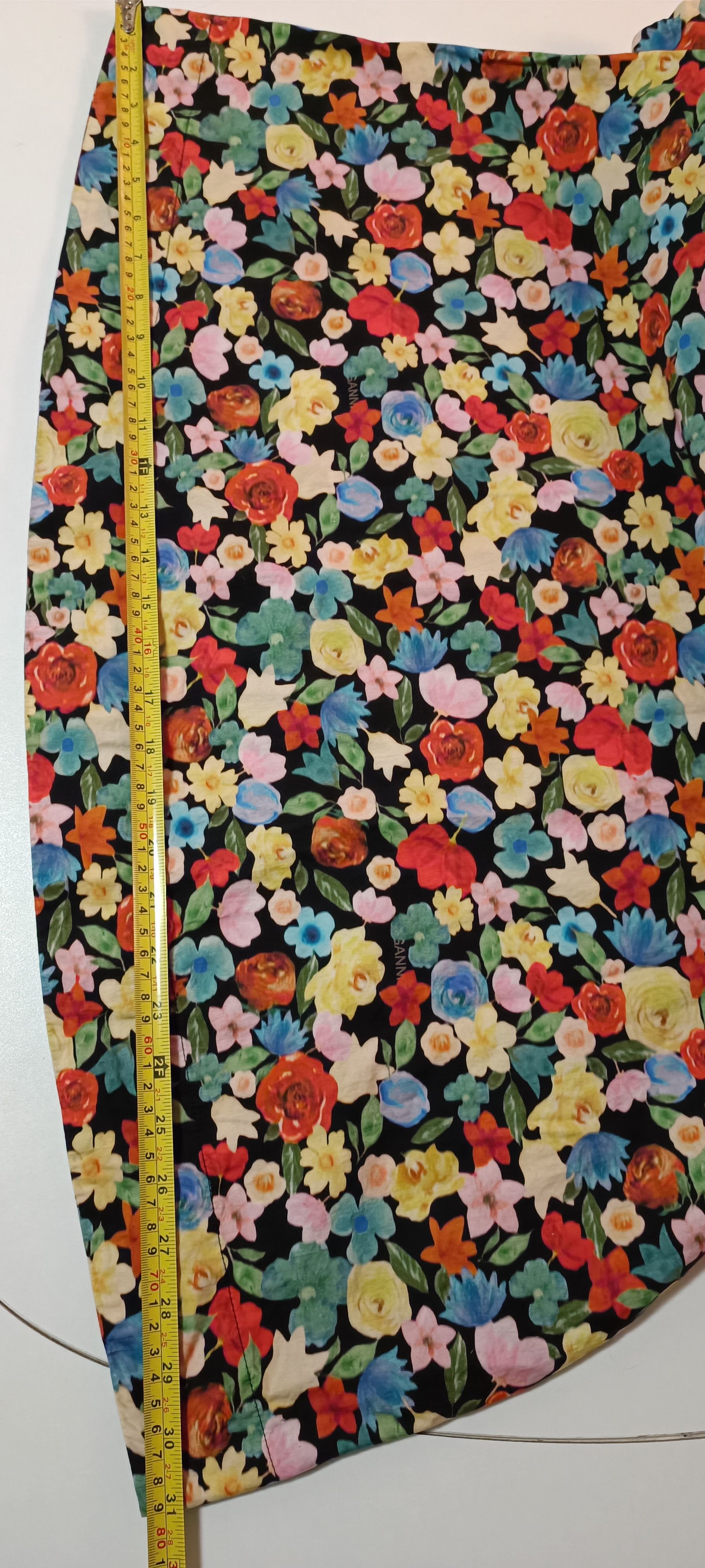 Ganni Tie-Neck Multicolor Floral - Print Cotton -Poplin Maxi Dress Size S / US 4 / IT 40 - 18 Thumbnail