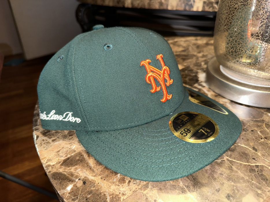 Aime Leon Dore ALD Mets 7 5/8 Green/Orange Script New Era Hat