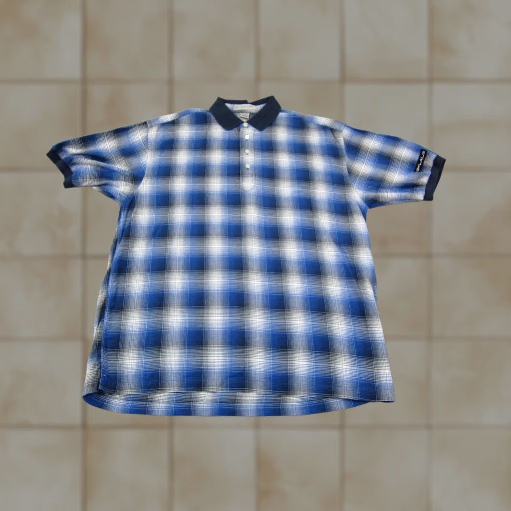 Vintage Vintage Nicklaus Polo Shirt Mens Large Blue Plaid Golf Cotton 90s Shirt Short Sleeve Collared Jersey Modern Classic Fashion Size US L / EU 52-54 / 3 - 1 Thumbnail