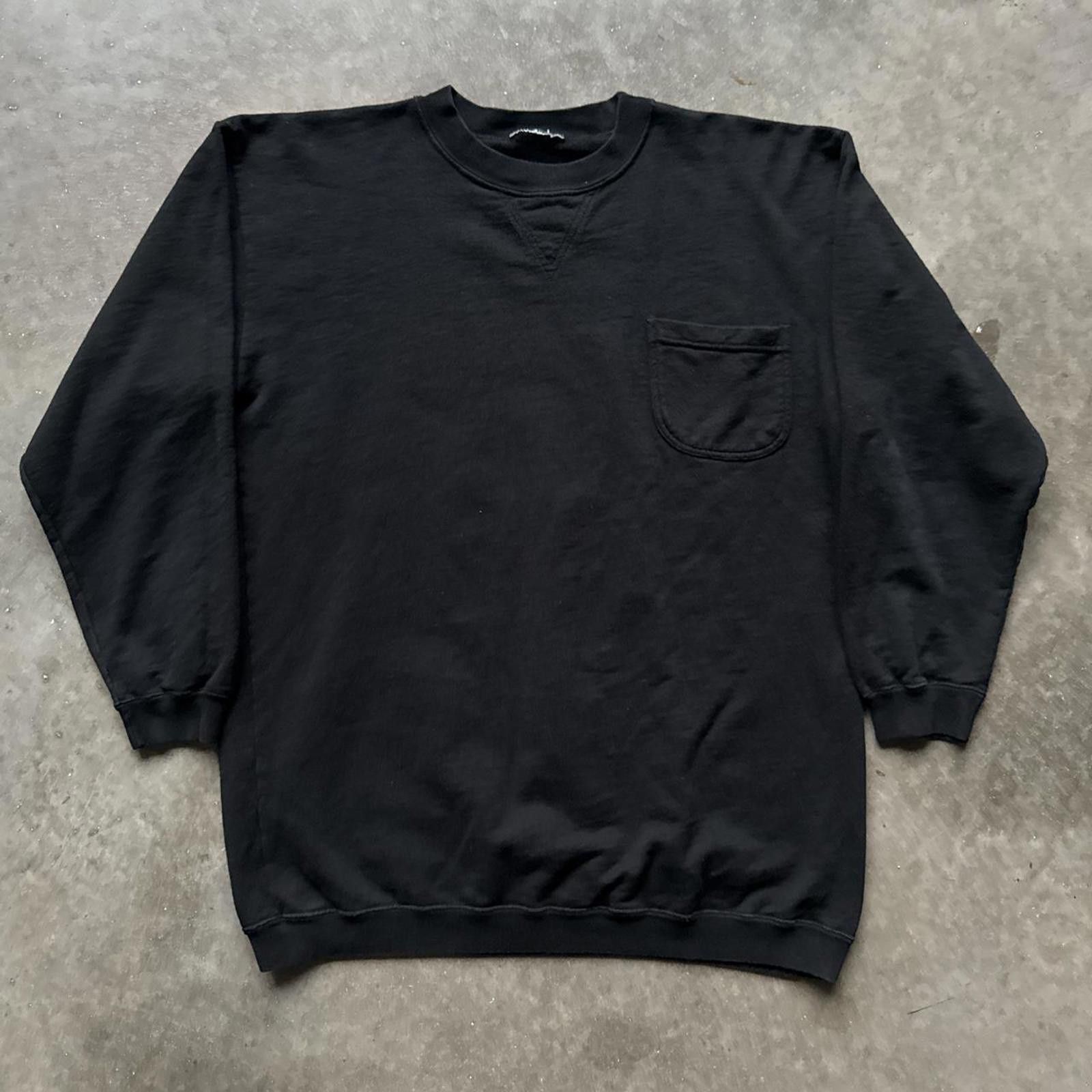 Other Black Y2k Crewneck Sweatshirt With Front Pocket Size US L / EU 52-54 / 3 - 1 Thumbnail