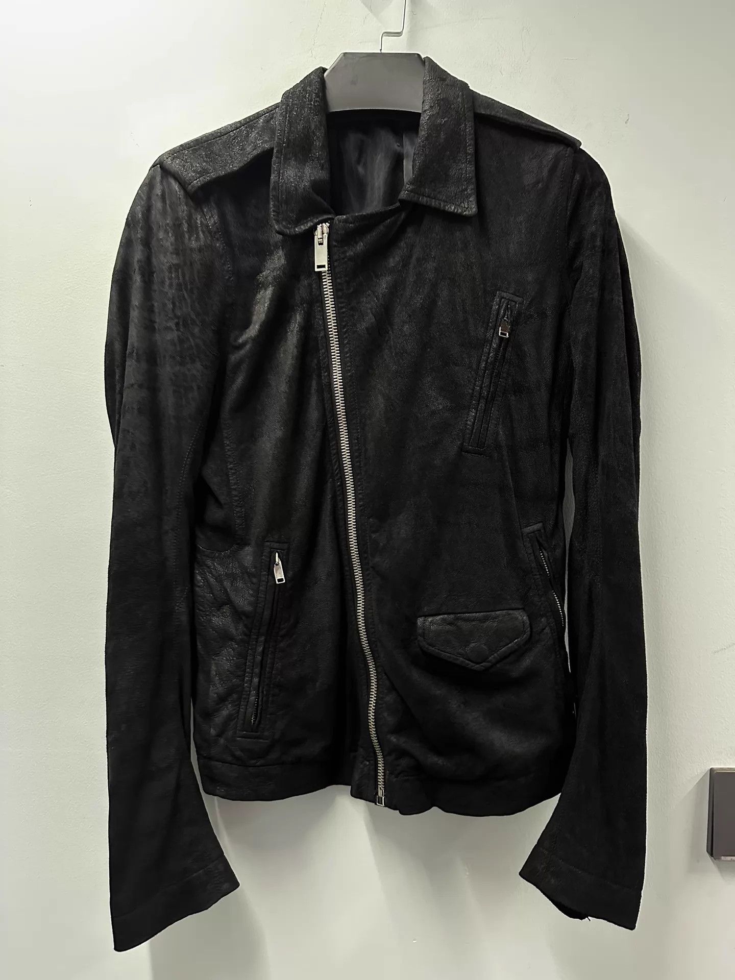 Rick Owens Rick Owens Suede Biker Jacket 46 Burnished Leather Size US S / EU 44-46 / 1 - 1 Thumbnail