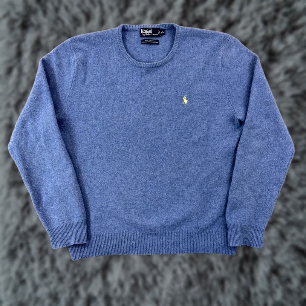 Polo Ralph Lauren Polo Ralph Lauren Sweater Mens XL Blue Lambswool Crewneck Long Sleeve Preppy Size US XL / EU 56 / 4 - 1 Thumbnail