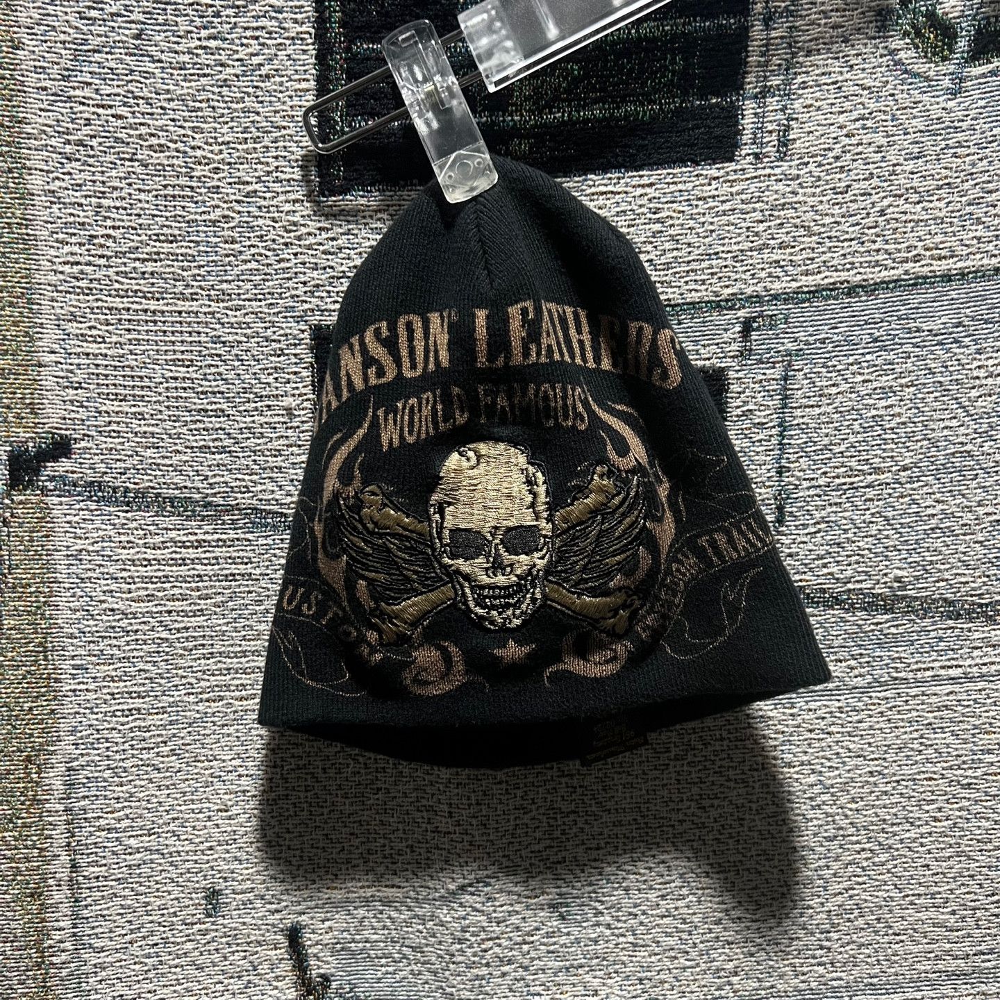 Vanson Leathers vanson skull beanie black Size ONE SIZE - 1 Thumbnail