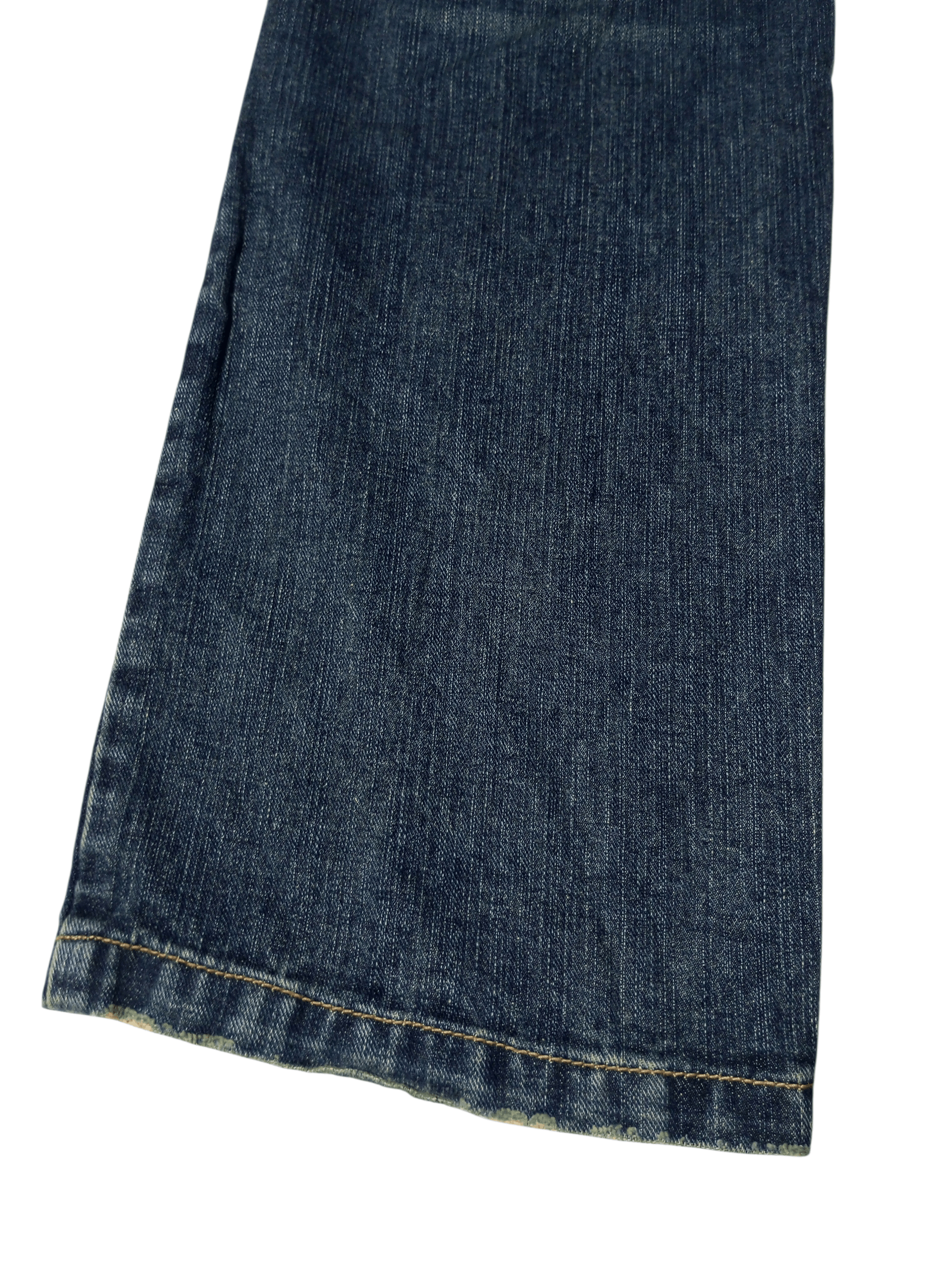 Karakuri Tamashii Vintage exhibitionist embroidery distressed flared denim Size US 33 - 14 Thumbnail