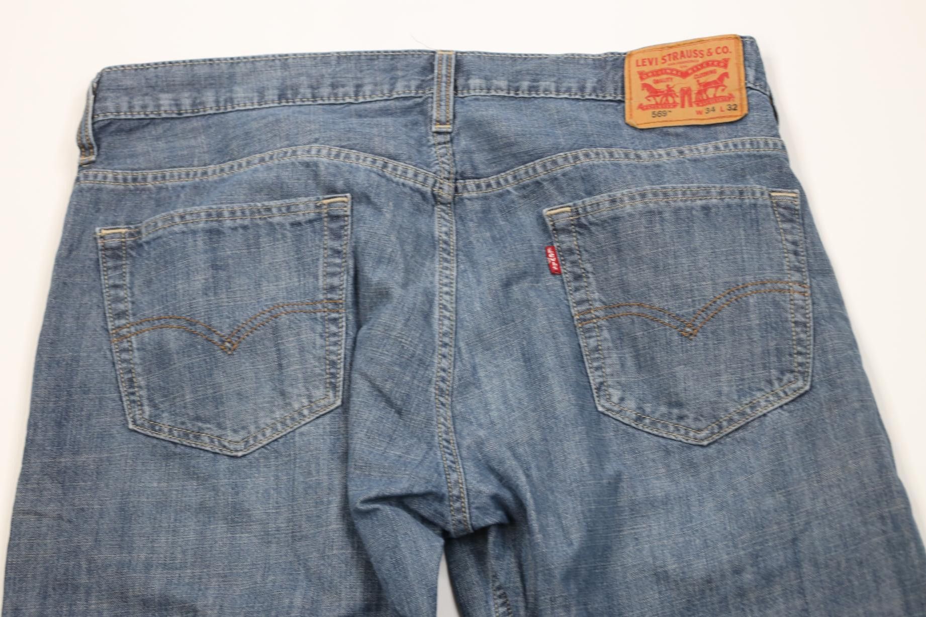 Levi's Vintage Y2K Levis 569 Chambray Loose Straight Wide Leg Jeans Size US 34 / EU 50 - 12 Thumbnail