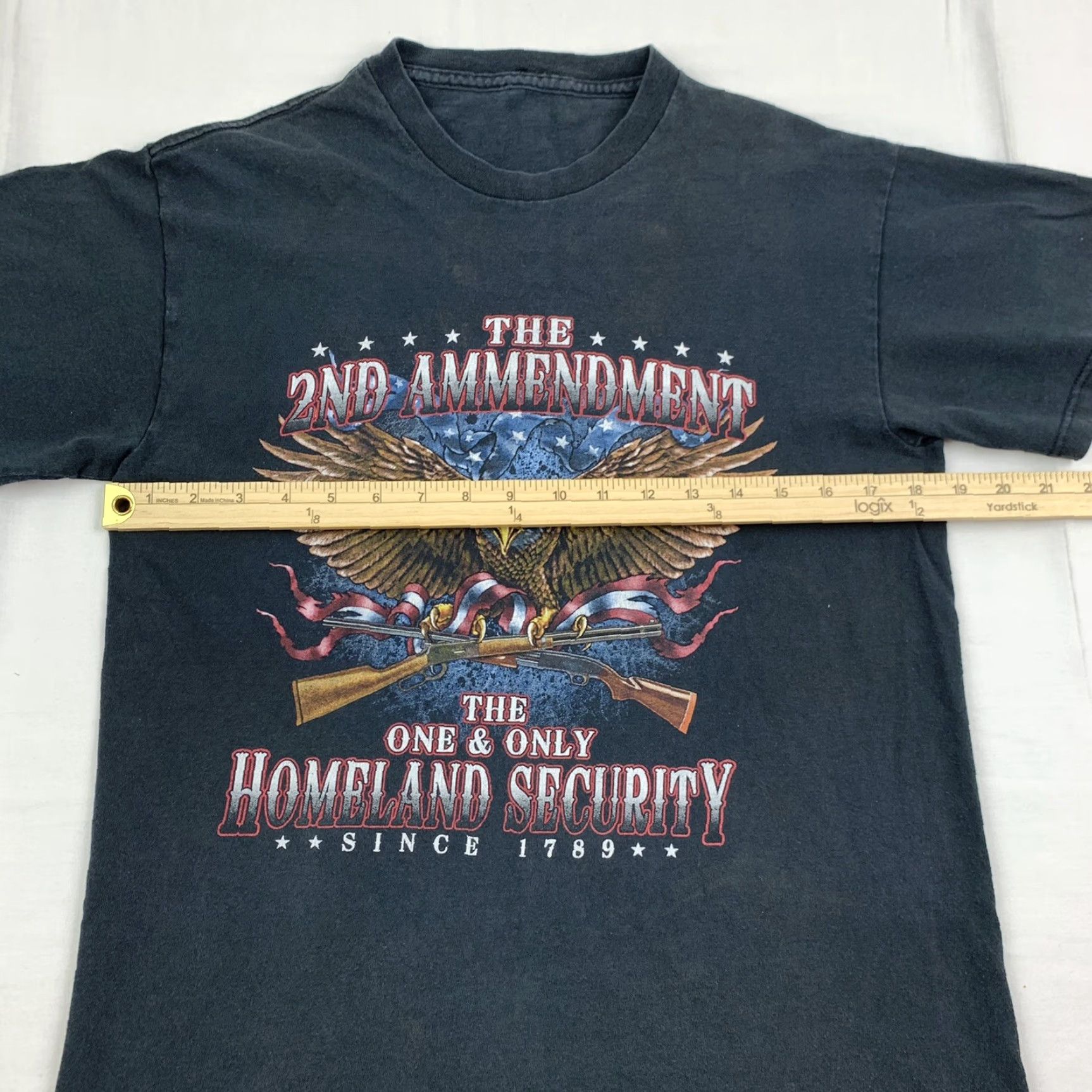 Vintage VINTAGE Second Amendment Security T Shirt Adult M Black USA 90s Mens Size US M / EU 48-50 / 2 - 7 Thumbnail