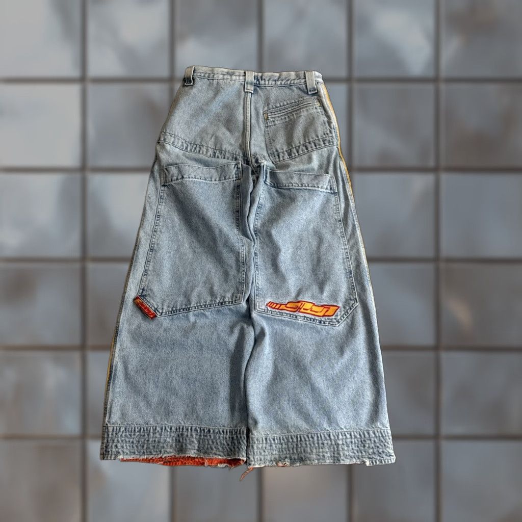 JNCO VINTAGE JNCO Jeans Crossfaders Blue Denim Embroidered Mens 29x28 90s Y2K Wide-Leg Size US 29 - 1 Thumbnail