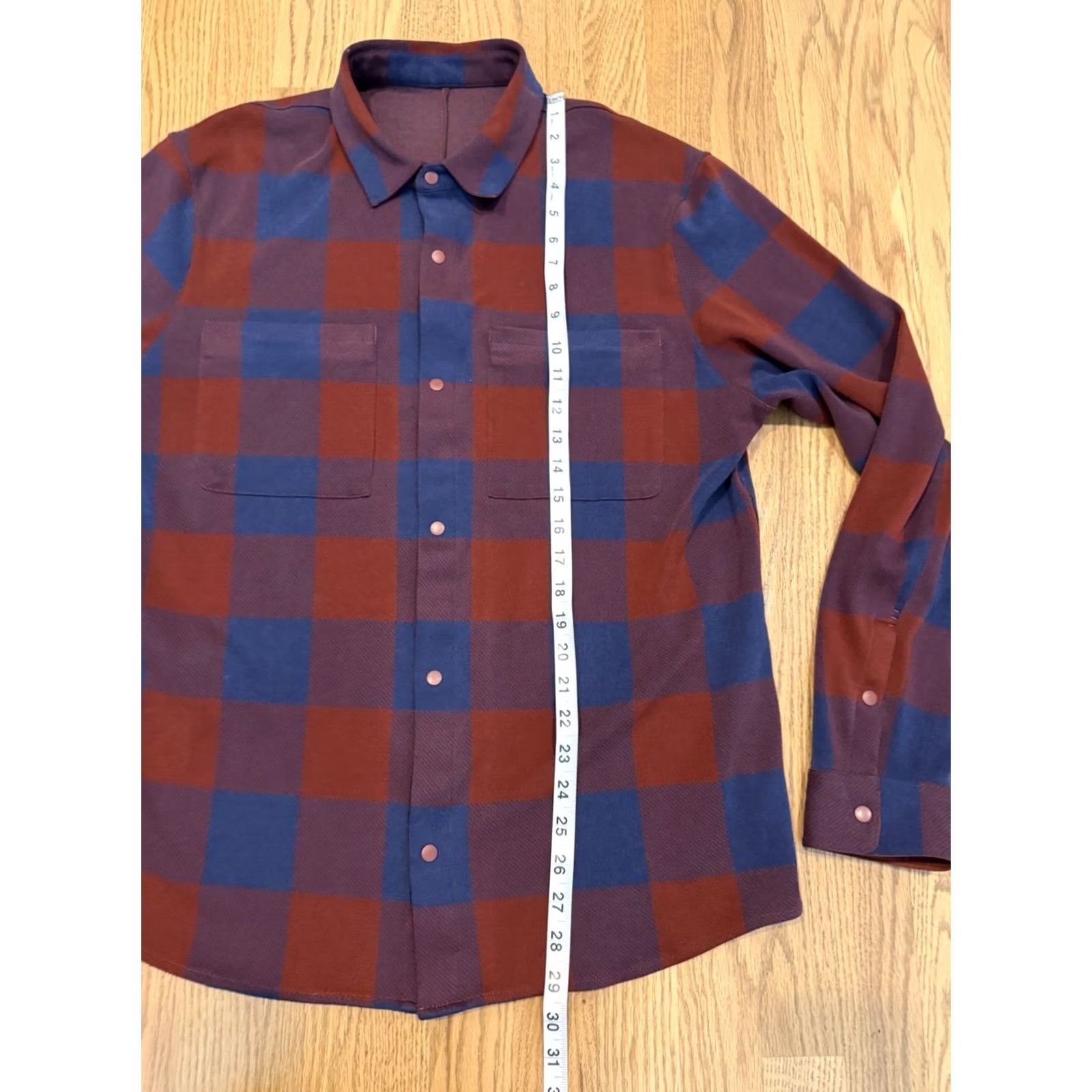 Lululemon Lululemon Overshirt Button-Up Plaid Shirt Long Sleeve Snap Men’s Large Red Blue Multicolor Size US L / EU 52-54 / 3 - 7 Thumbnail